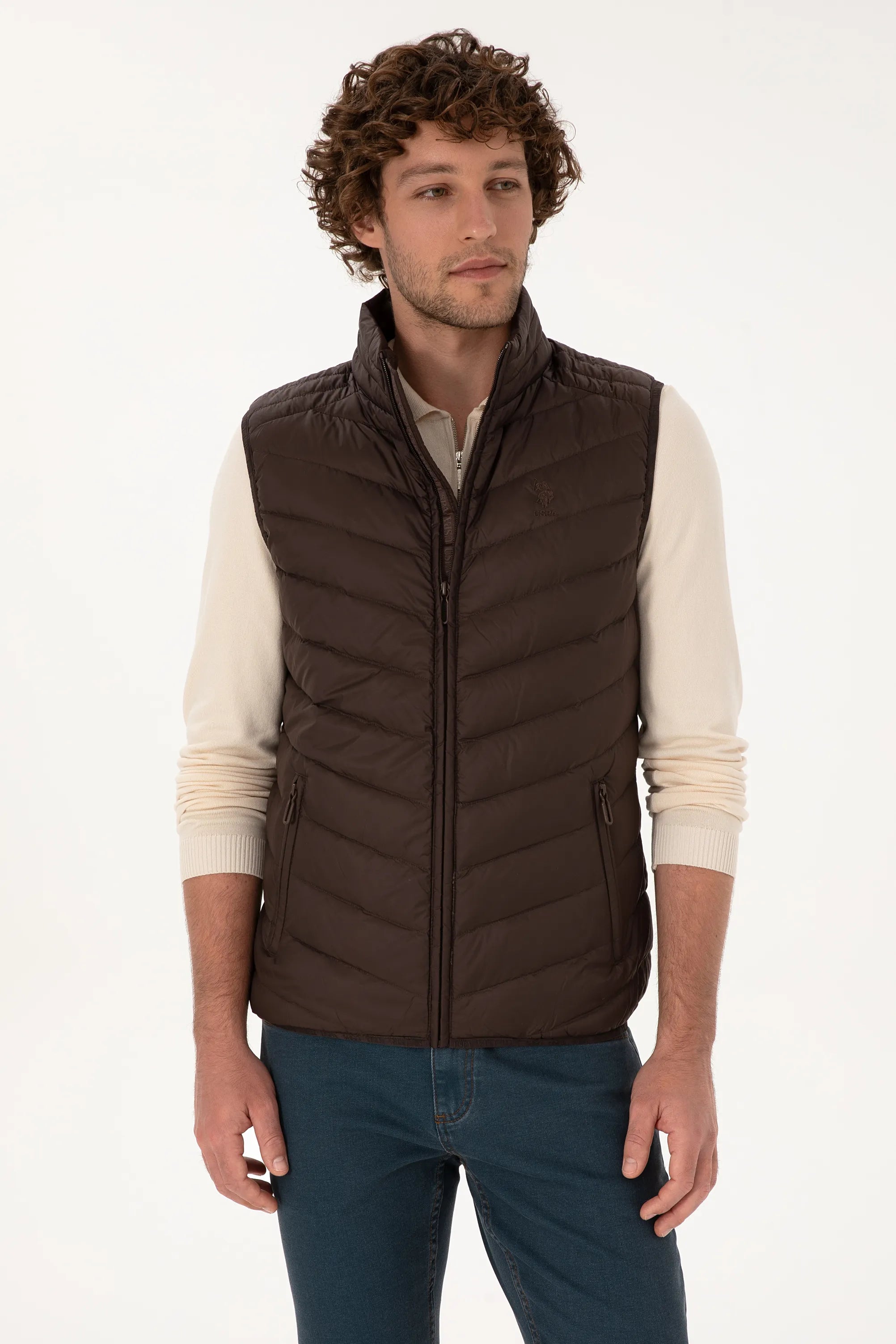 U.S. Polo Assn._Dark Brown_Dark Brown Vest Jacket_G081SZ0100 2246365_VR084_03