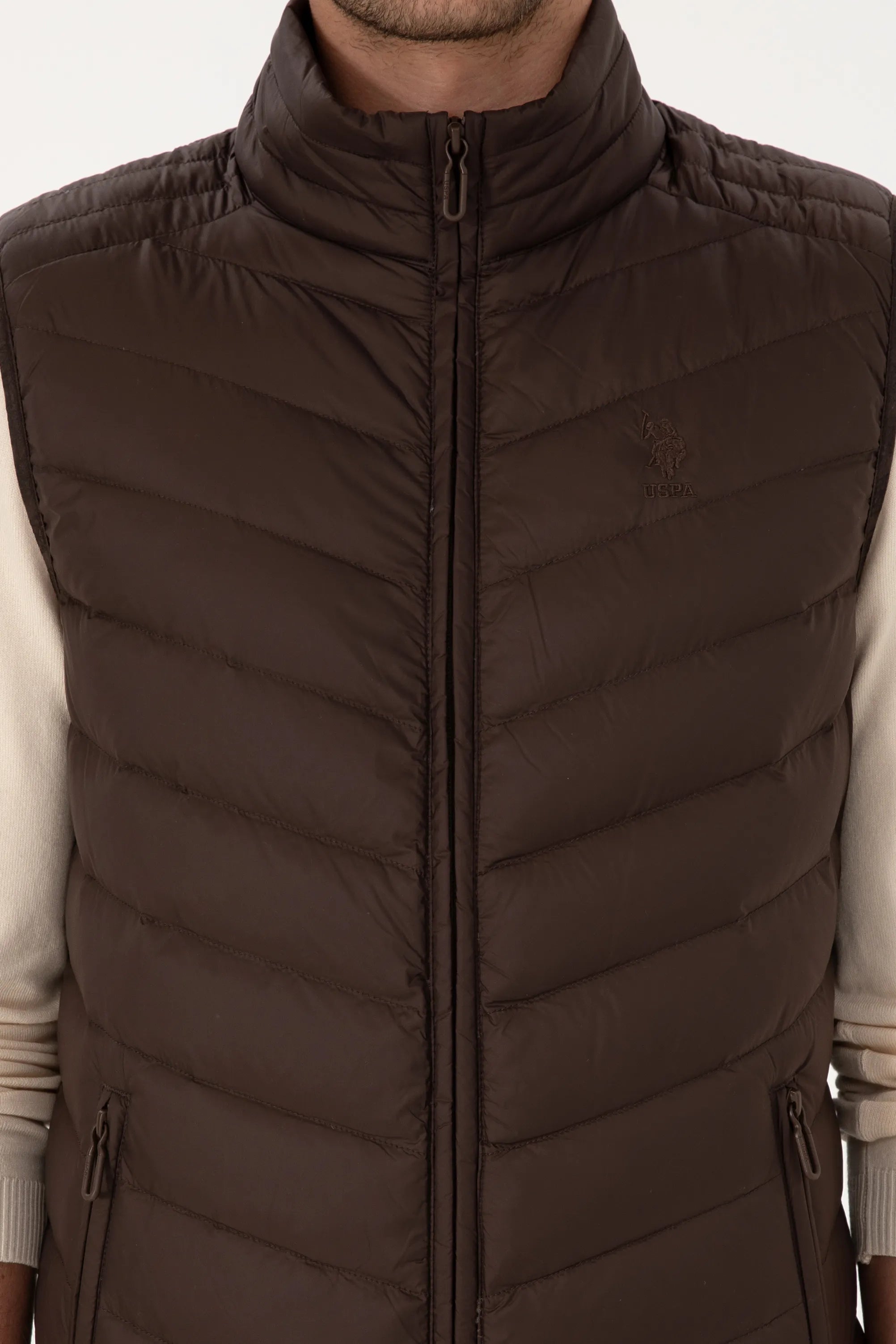 U.S. Polo Assn._Dark Brown_Dark Brown Vest Jacket_G081SZ0100 2246365_VR084_06