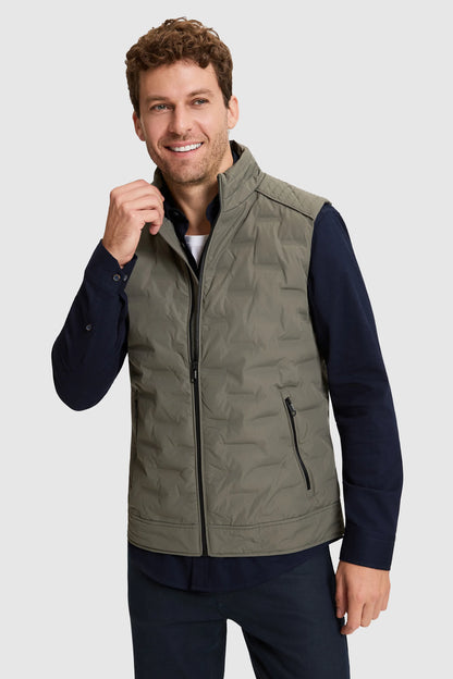 U.S. Polo Assn. Khaki Men Khaki Quilted Vest Jacket SKU: G081SZ0100 PU-13214_VR027 Image 03