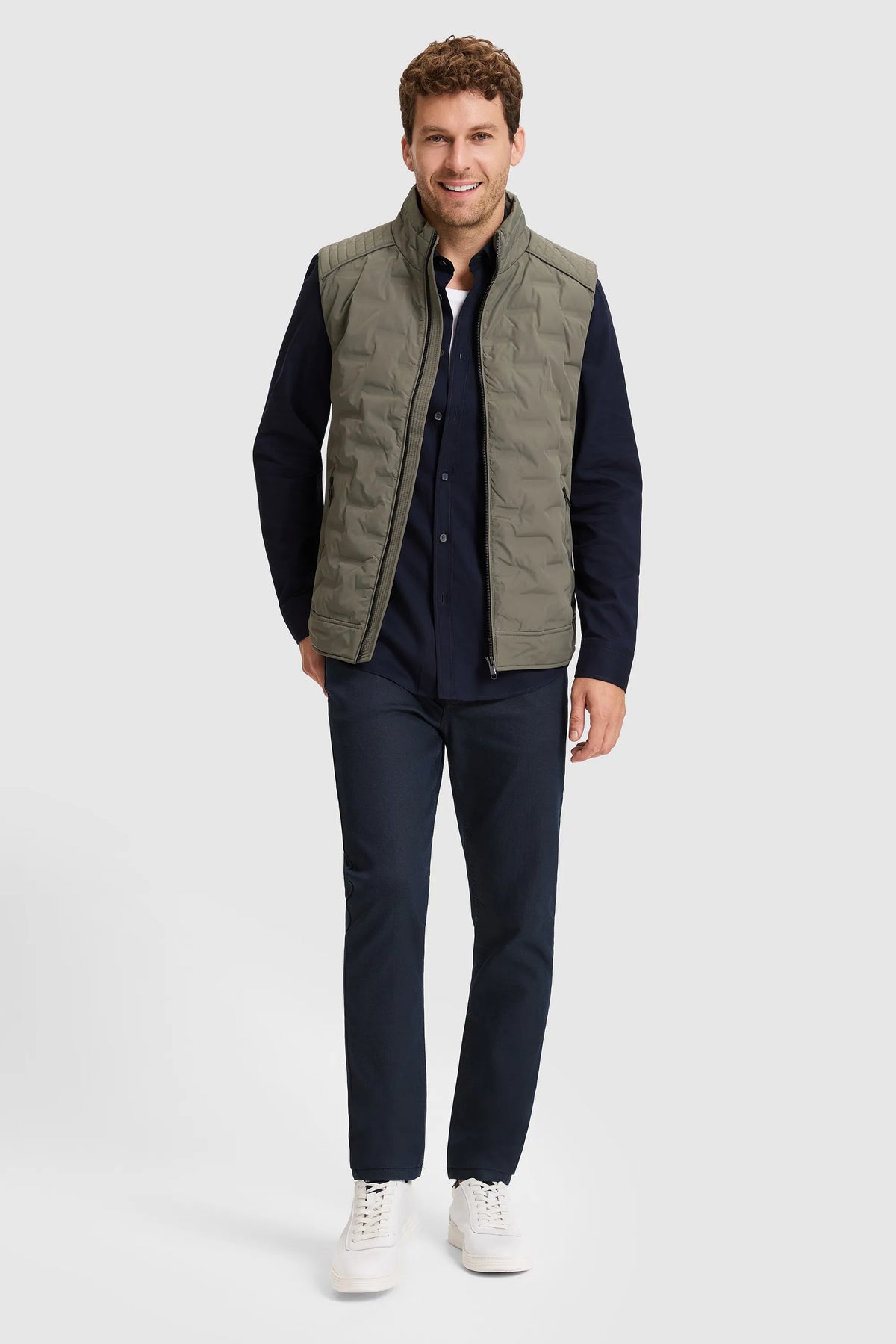 U.S. Polo Assn. Khaki Men Khaki Quilted Vest Jacket SKU: G081SZ0100 PU-13214_VR027 Image 04