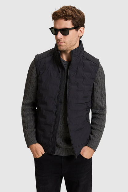 U.S. Polo Assn. Black Men Black Quilted Vest Jacket SKU: G081SZ0100 PU-13214_VR046 Image 01