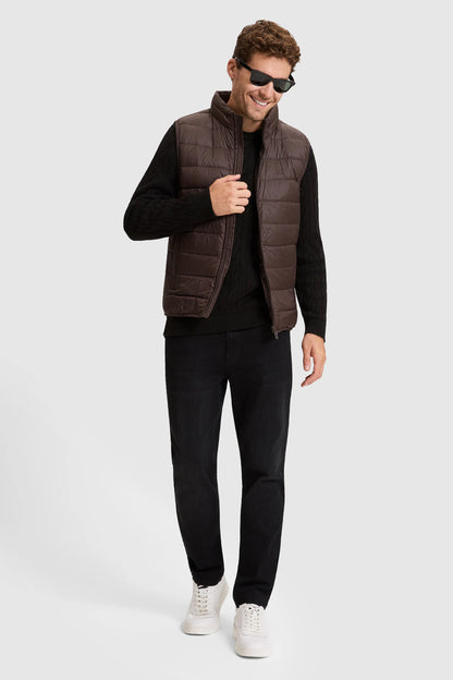 U.S. Polo Assn. Dark Brown Men Dark Brown Lightweight Padded Vest Jacket SKU: G081SZ0100 PU-13219_VR084 Image 05