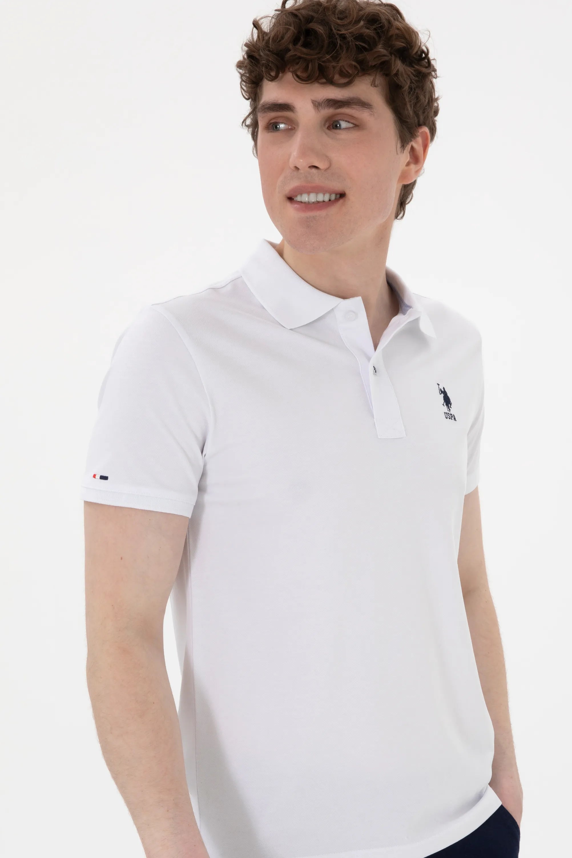 U.S. Polo Assn. White Men White Slim Fit Polo Shirt SKU: G081SZ0110 2084040_VR013 Image 03