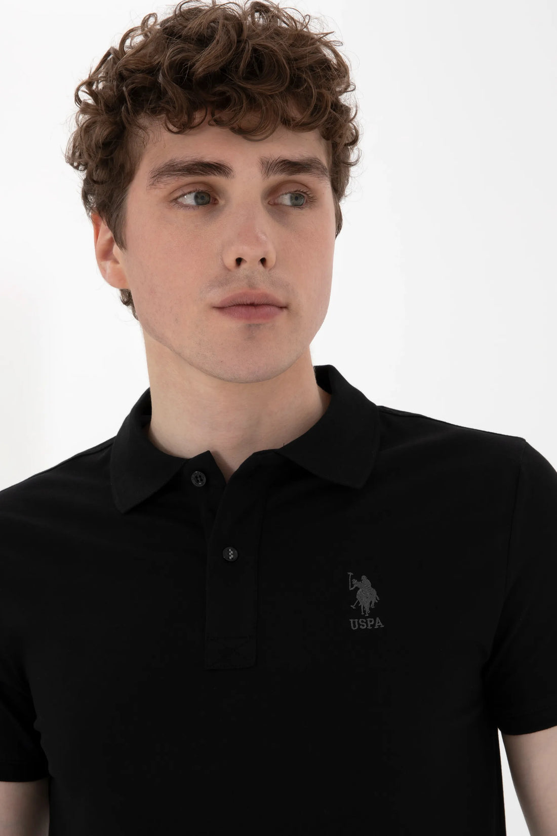 U.S. Polo Assn. Black Men Black Polo Shirt SKU: G081SZ0110 2084040_VR046 Image 02