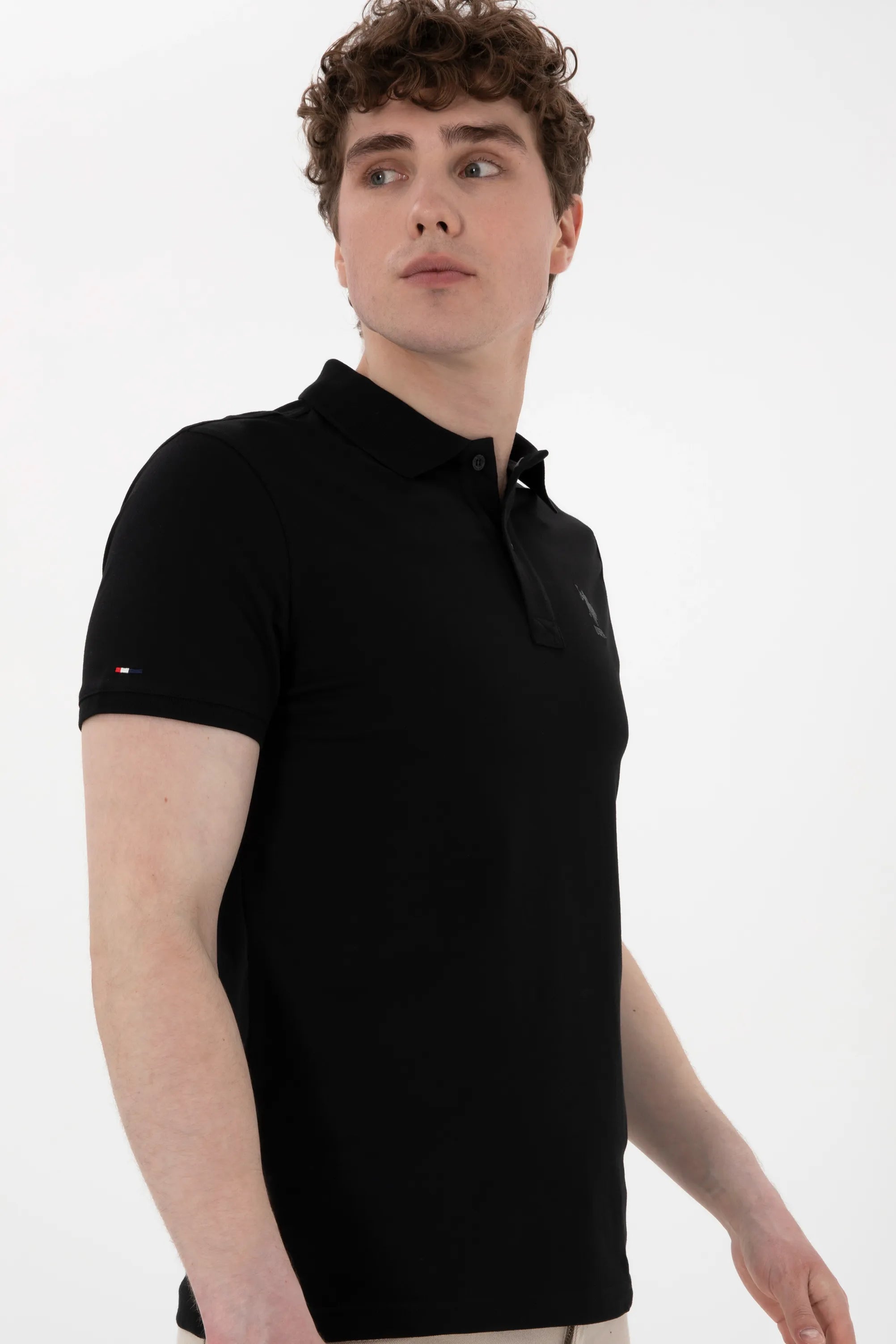 U.S. Polo Assn. Black Men Black Polo Shirt SKU: G081SZ0110 2084040_VR046 Image 03