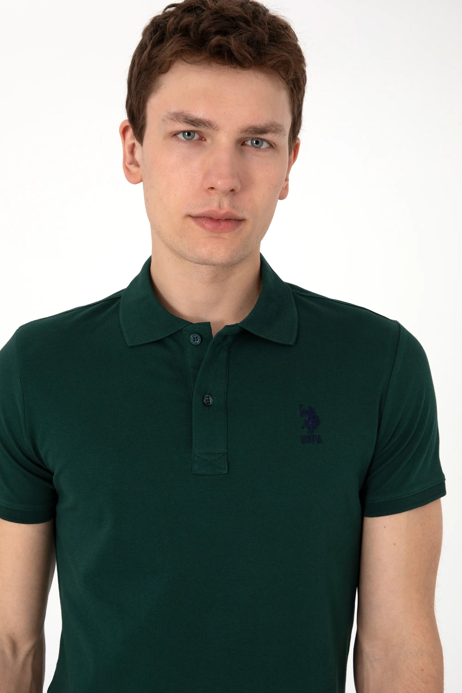 U.S. Polo Assn. Dark Green Men Dark Green Polo Shirt SKU: G081SZ0110 2084040_VR079 Image 02