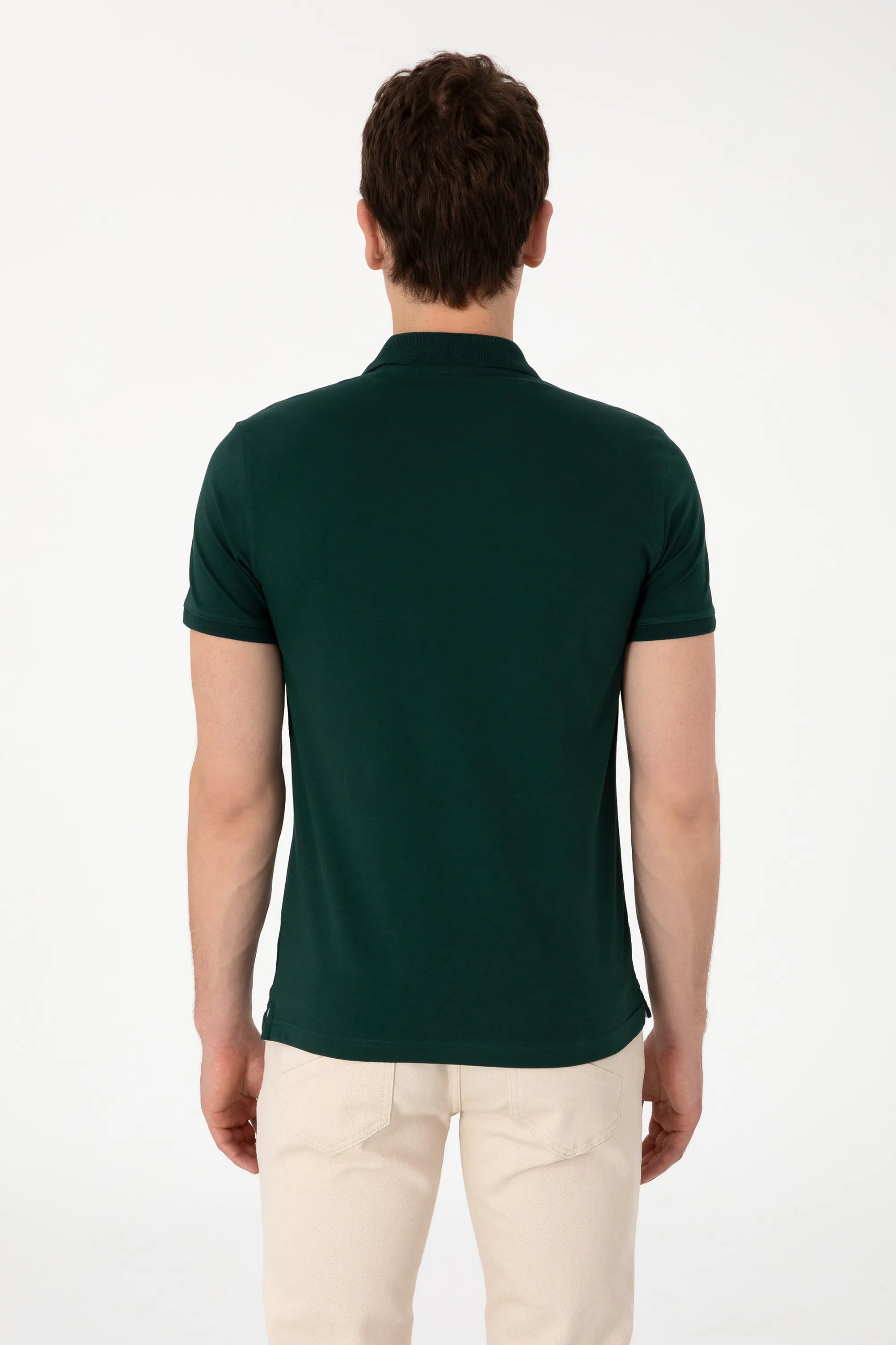 U.S. Polo Assn. Dark Green Men Dark Green Slim Fit Polo Shirt SKU: G081SZ0110 2084040_VR079 Image 05