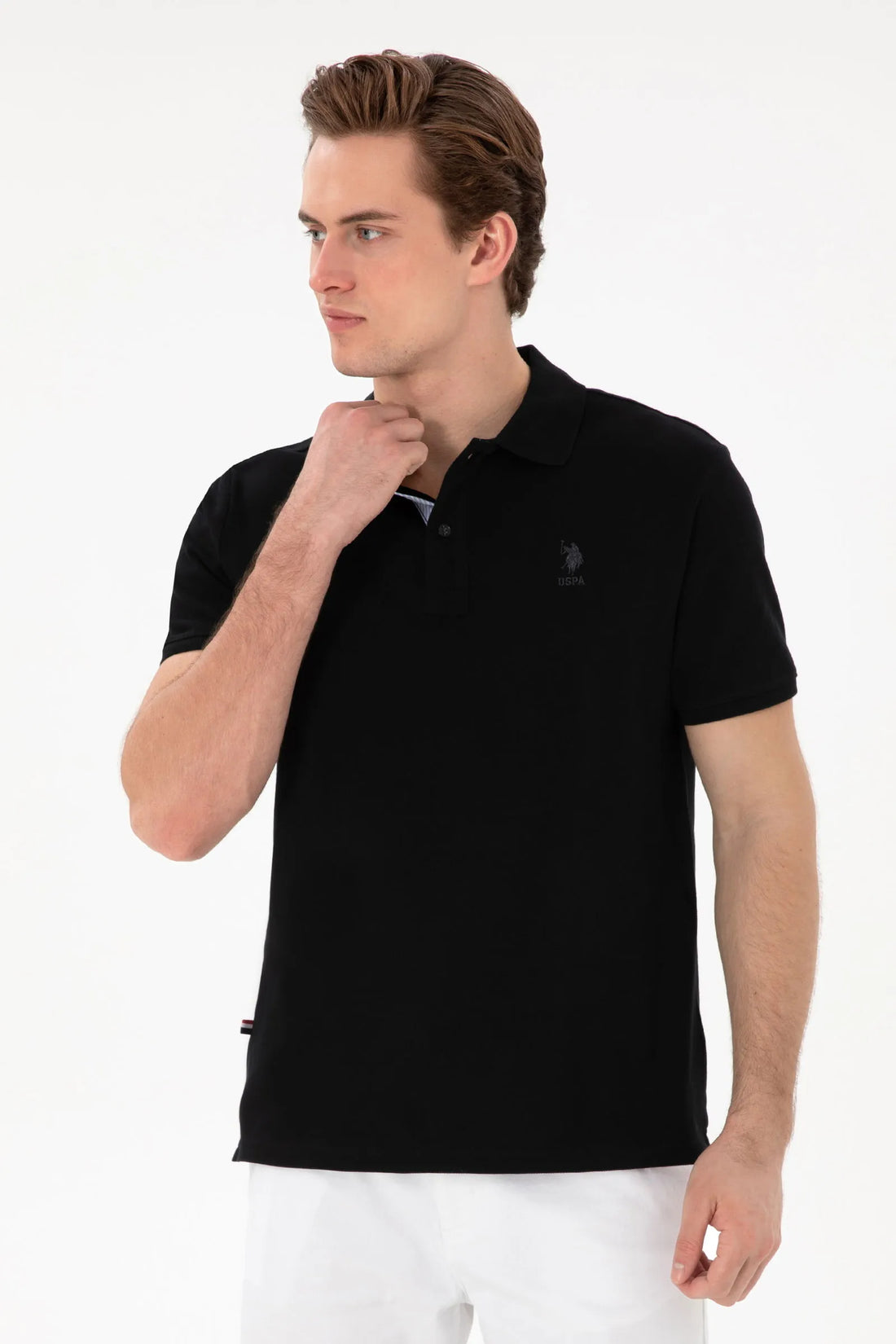 U.S. Polo Assn. Black Men Black Polo Shirt SKU: G081SZ0110 2084243_VR046 Image 01