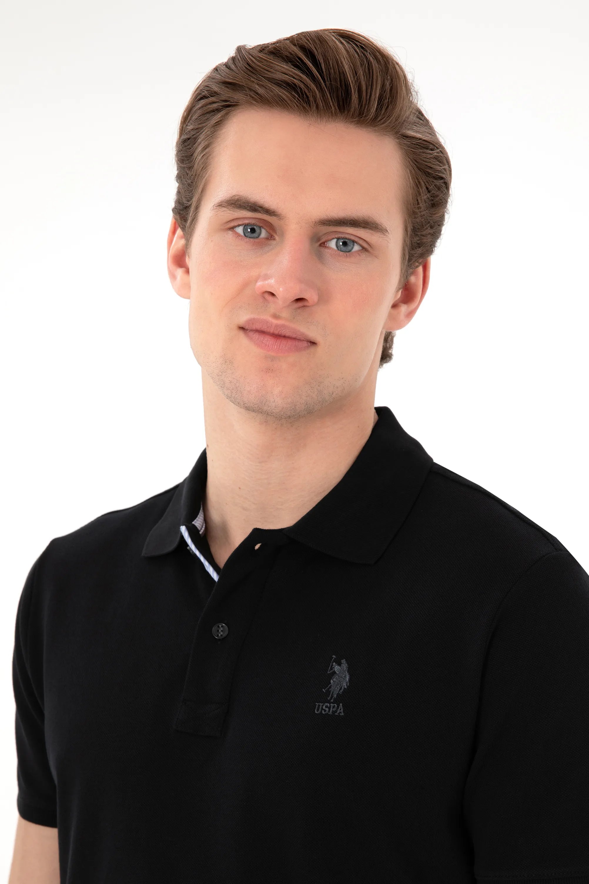 U.S. Polo Assn. Black Men Black Regular Fit Polo Shirt SKU: G081SZ0110 2084243_VR046 Image 02