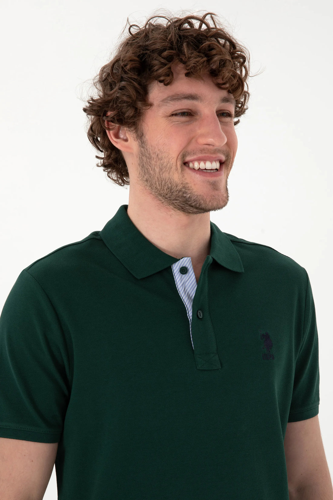 U.S. Polo Assn. Dark Green Men Dark Green Polo Shirt SKU: G081SZ0110 2084243_VR079 Image 02