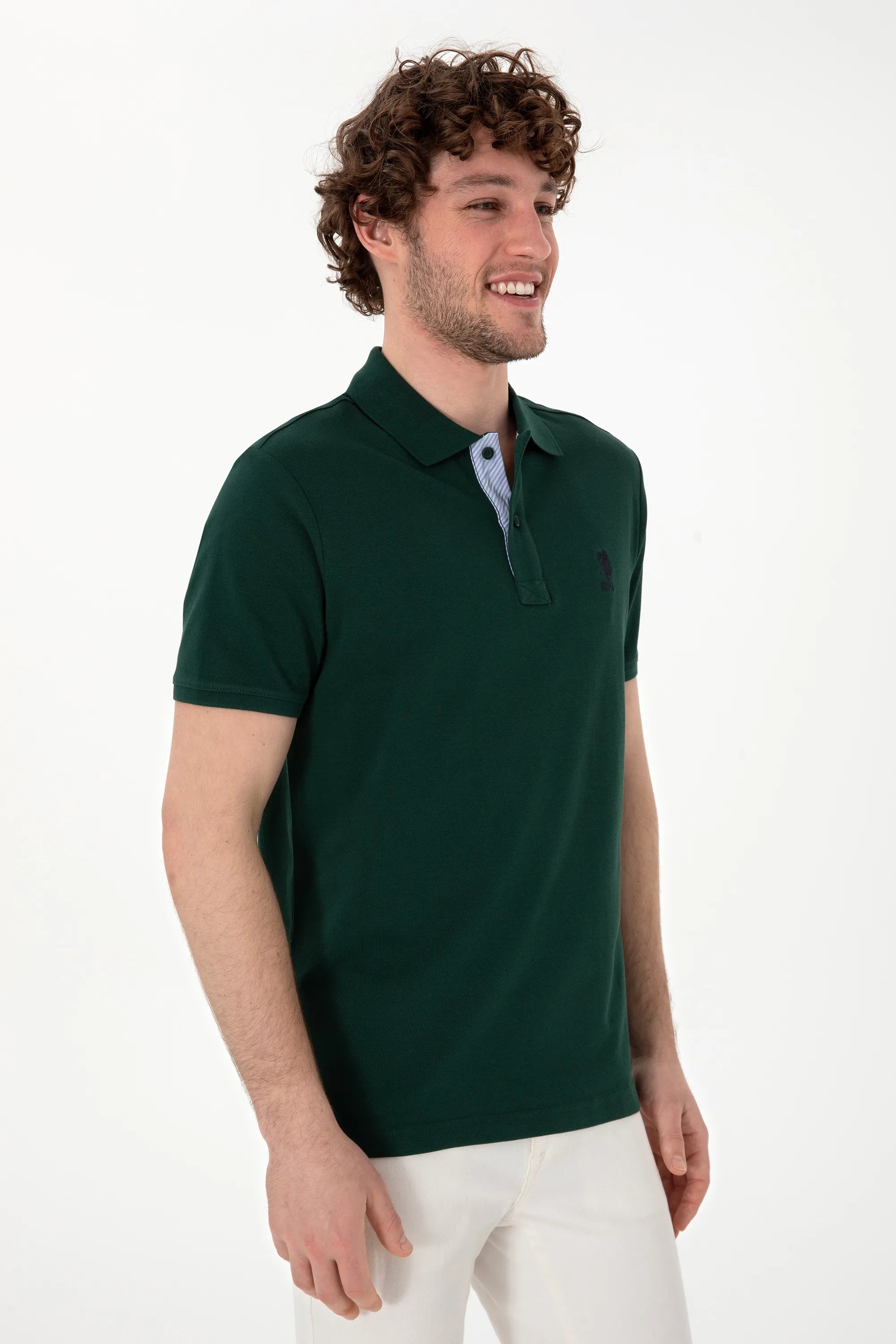 U.S. Polo Assn. Green Men Dark Green Regular Fit Polo Shirt SKU: G081SZ0110 2084243_VR079 Image 03