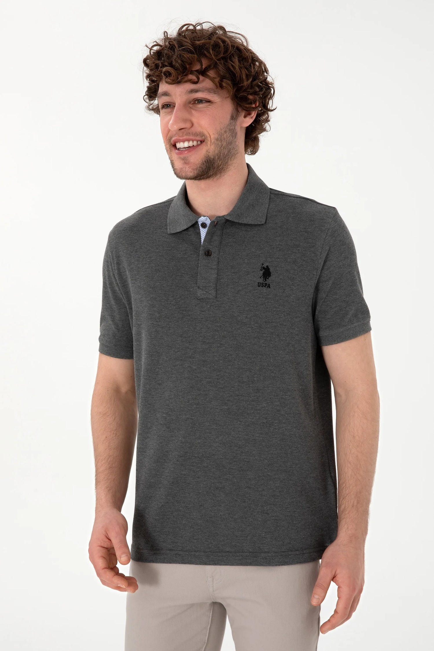 U.S. Polo Assn. Anthracite Mela Men Anthracite Mela Polo Shirt SKU: G081SZ0110 2084243_VR081 Image 03