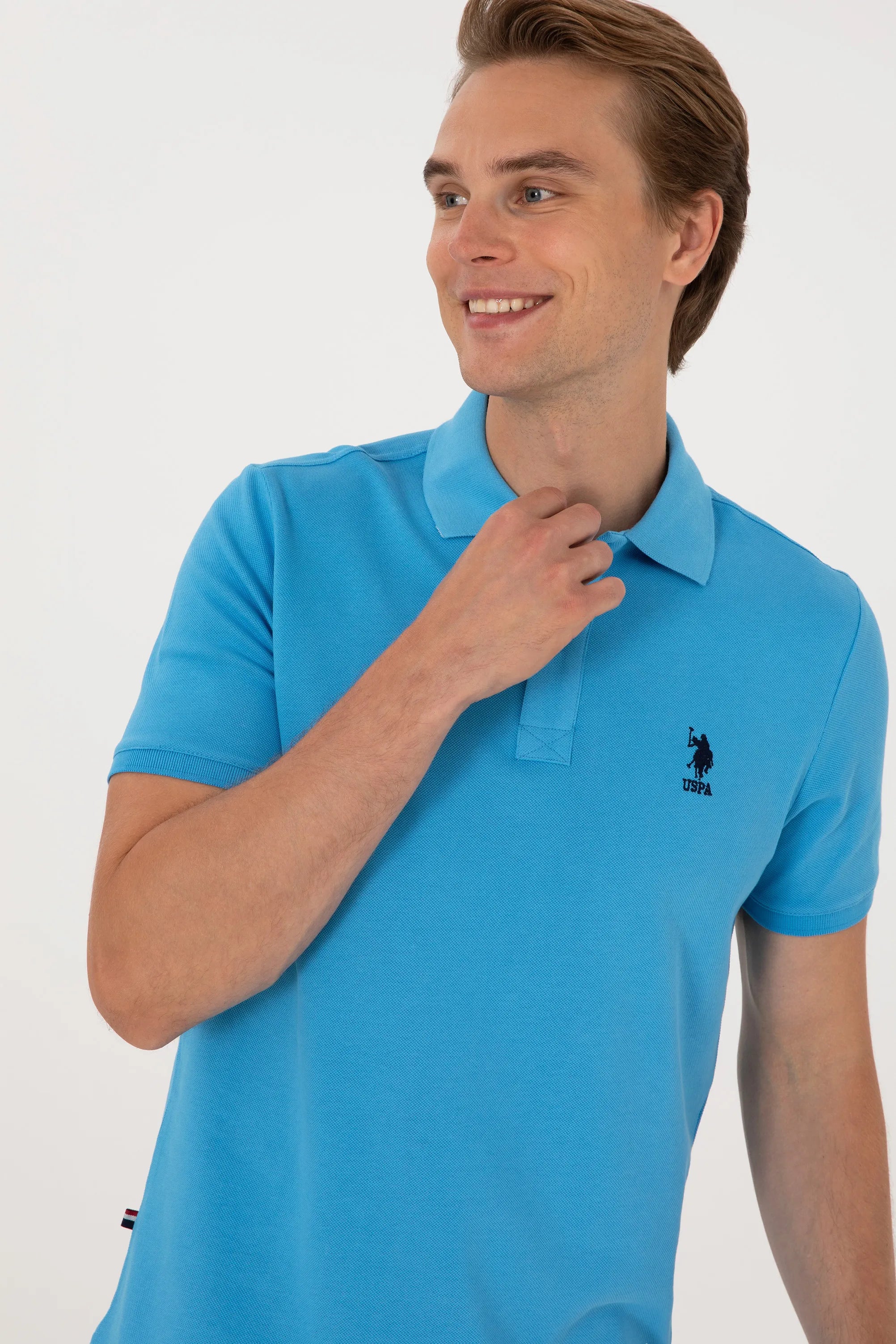 U.S. Polo Assn. Light Blue Men Light Blue Regular Fit Polo Shirt SKU: G081SZ0110 2084243_VR093 Image 02
