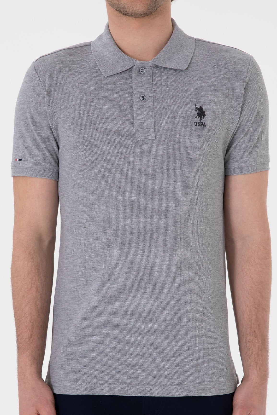 U.S. Polo Assn._Grey Melange Polo Shirt_G081SZ0110 2084410_VR086_06