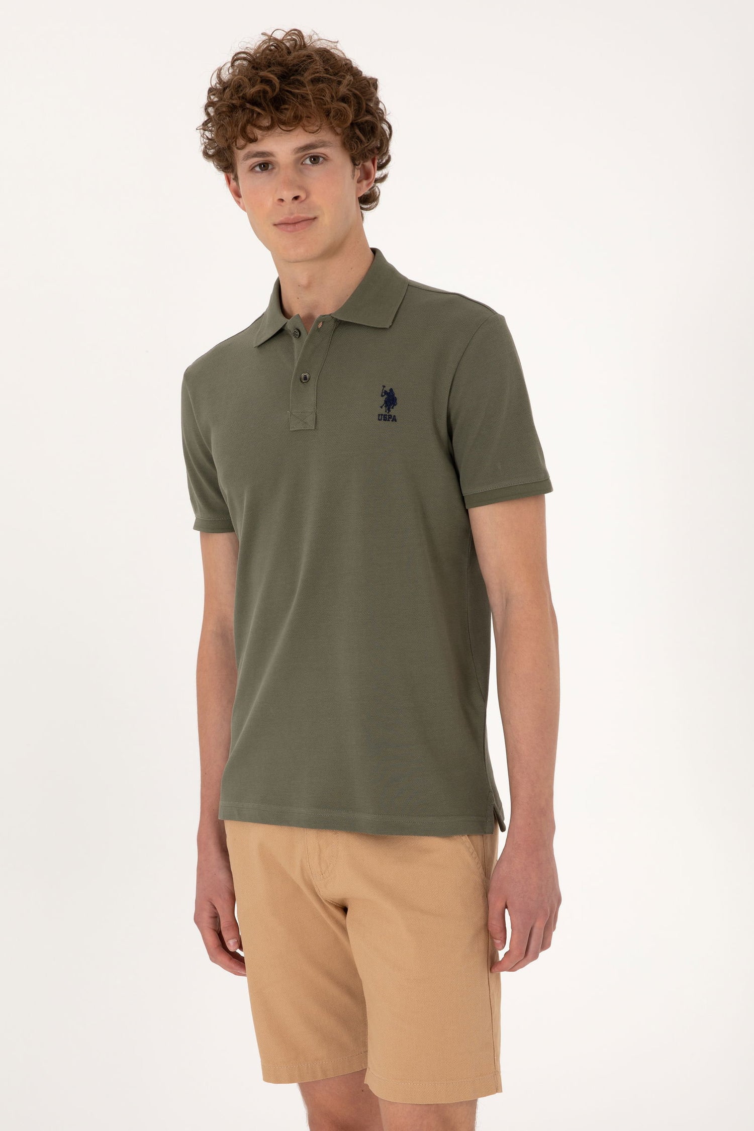 U.S. Polo Assn._Dark Khaki Polo Shirt_G081SZ0110 2084410_VR111_01