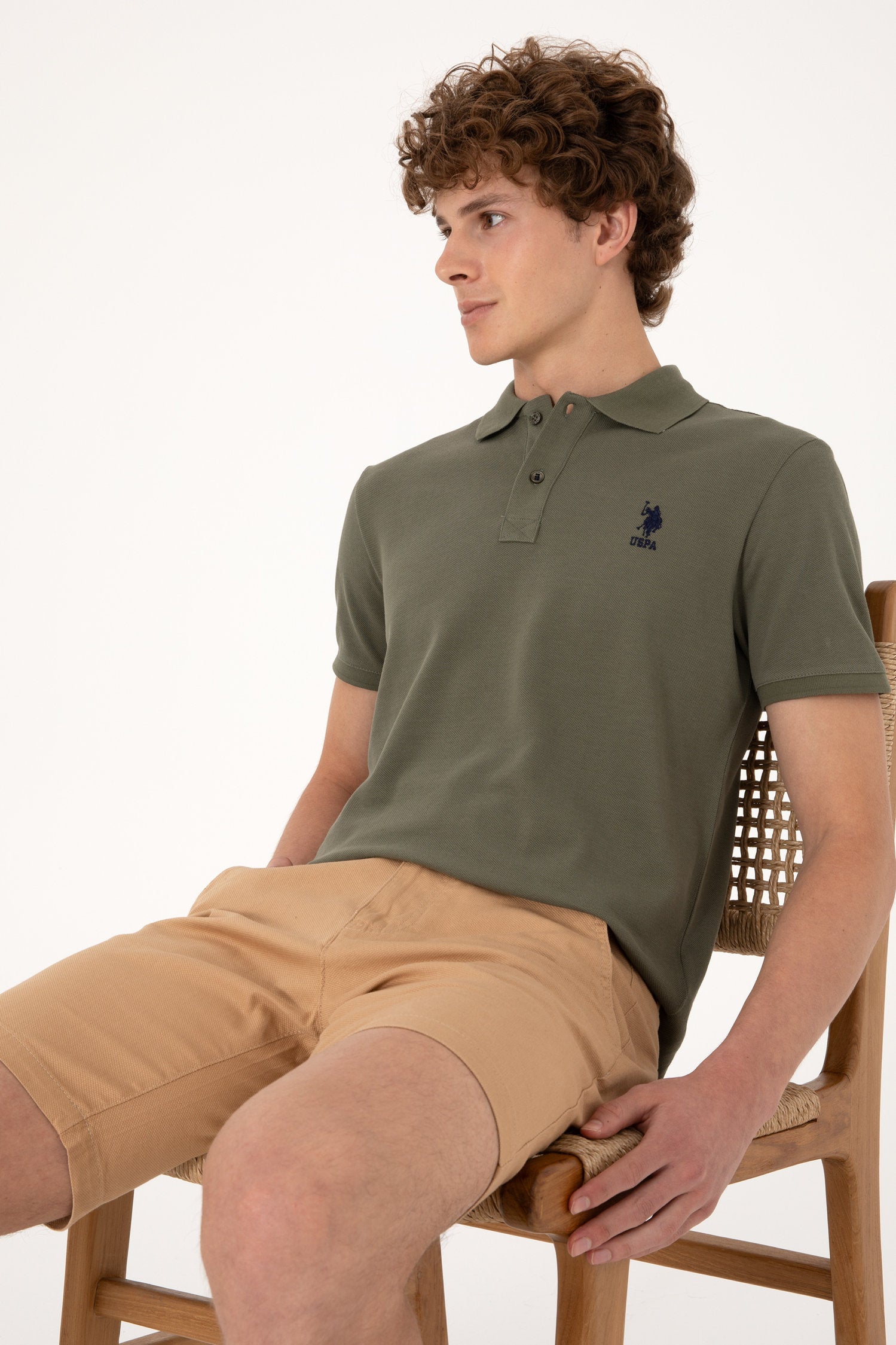 U.S. Polo Assn._Dark Khaki Polo Shirt_G081SZ0110 2084410_VR111_02