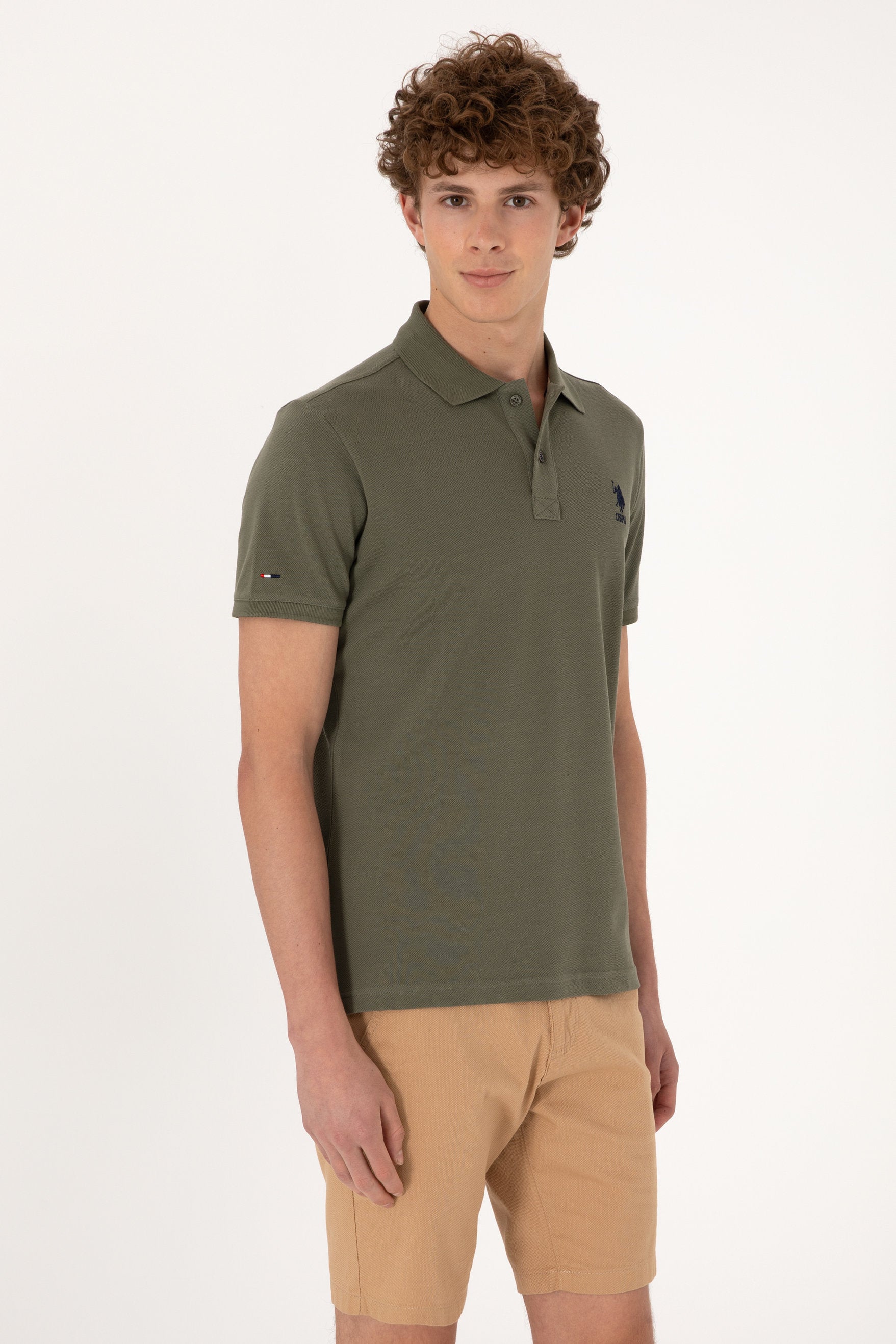 U.S. Polo Assn._Dark Khaki Polo Shirt_G081SZ0110 2084410_VR111_03