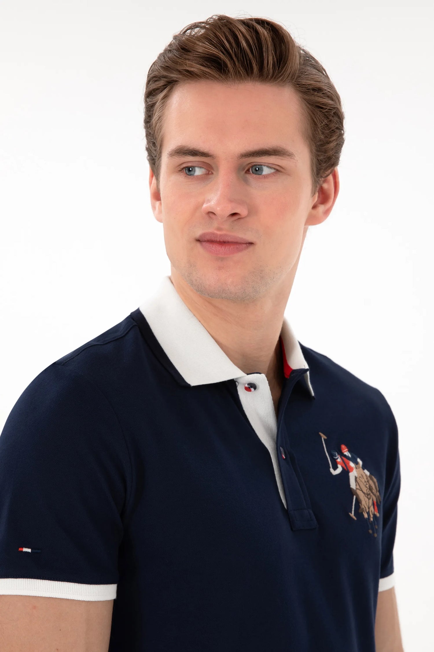 U.S. Polo Assn. Navy Blue Men Navy Blue Slim Fit Polo Shirt SKU: G081SZ0110 2084815_VR033 Image 02