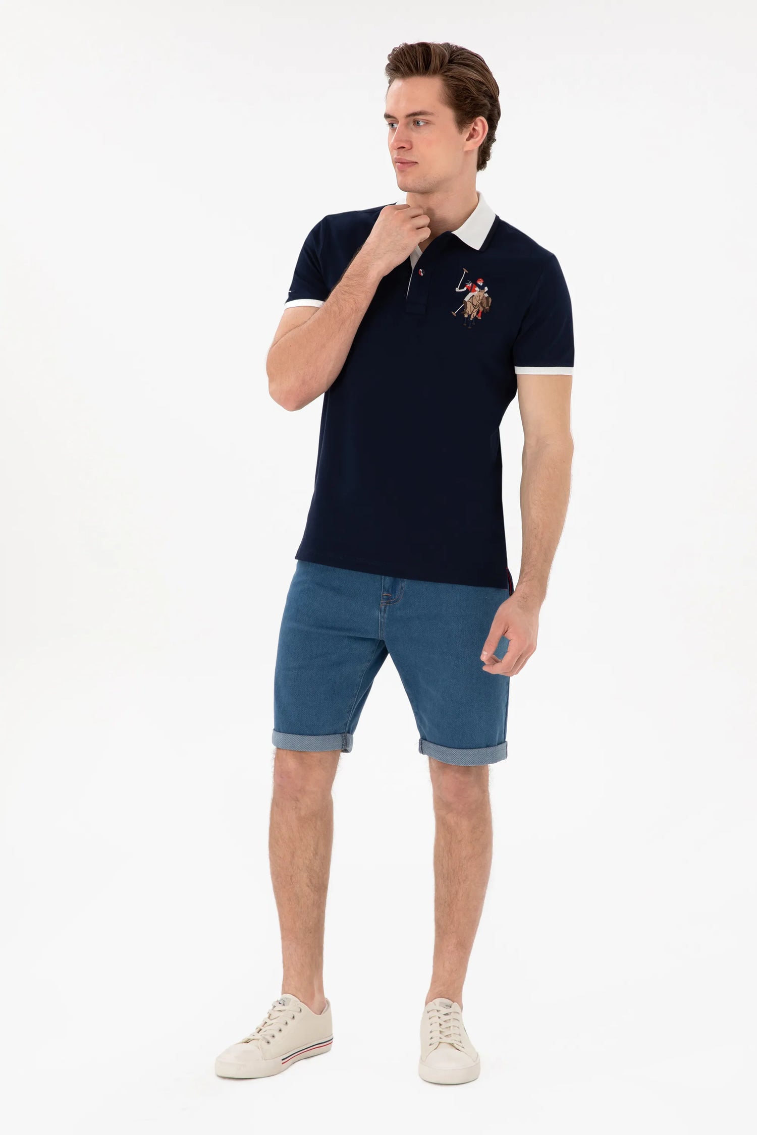 U.S. Polo Assn. Navy Blue Men Navy Blue Slim Fit Polo Shirt SKU: G081SZ0110 2084815_VR033 Image 04