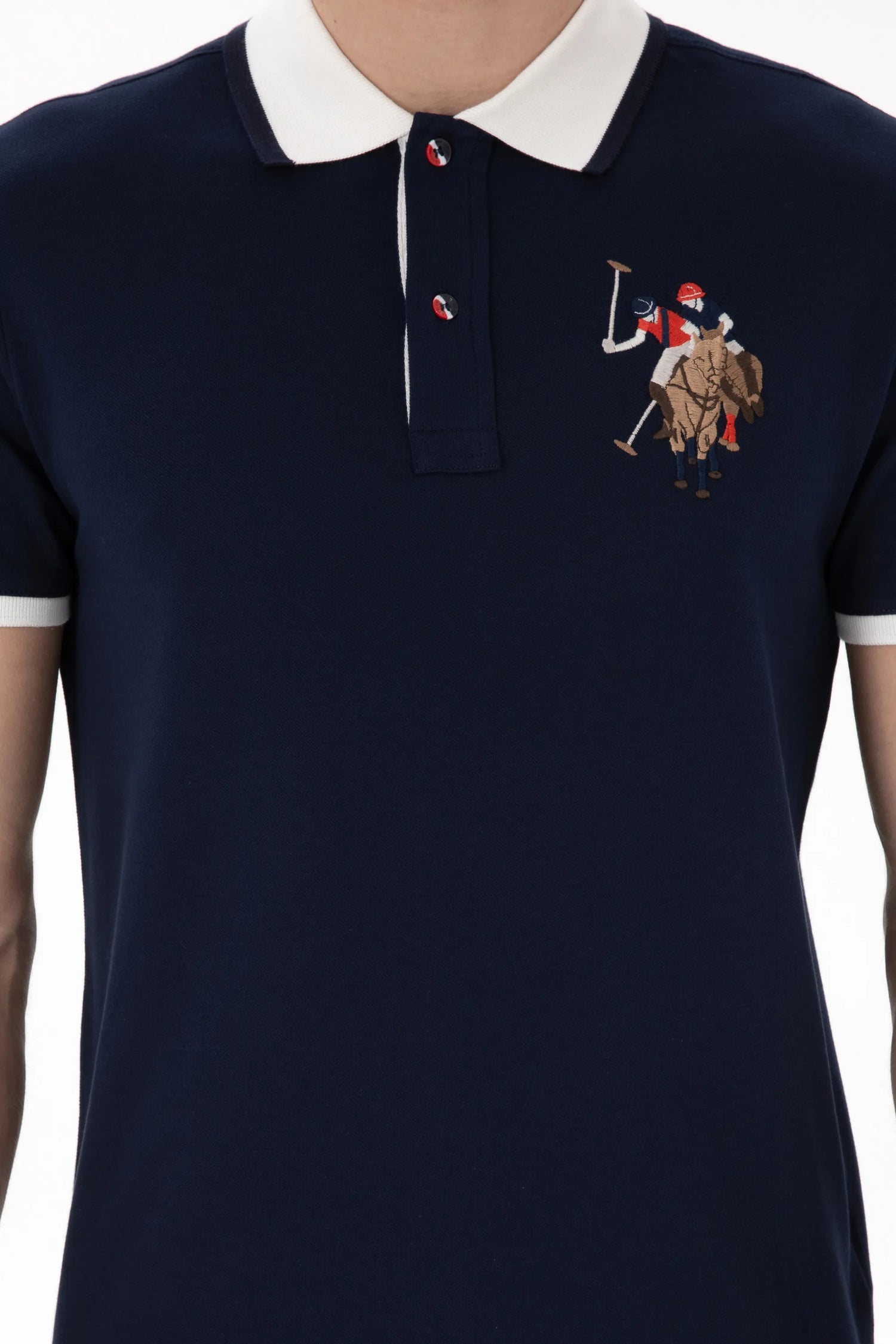 U.S. Polo Assn. Navy Blue Men Navy Blue Slim Fit Polo Shirt SKU: G081SZ0110 2084815_VR033 Image 06