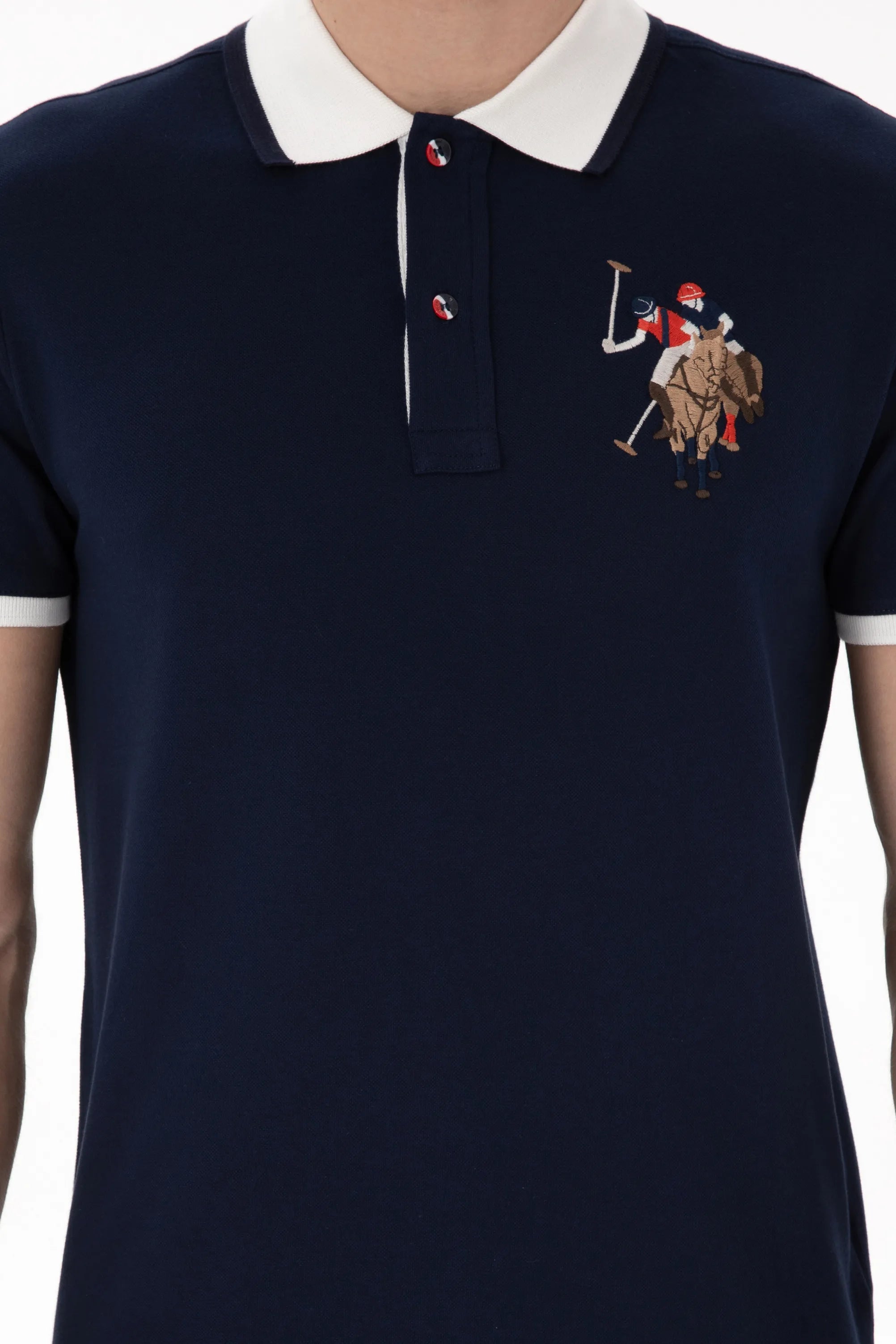 U.S. Polo Assn. Navy Blue Men Navy Blue Slim Fit Polo Shirt SKU: G081SZ0110 2084815_VR033 Image 06