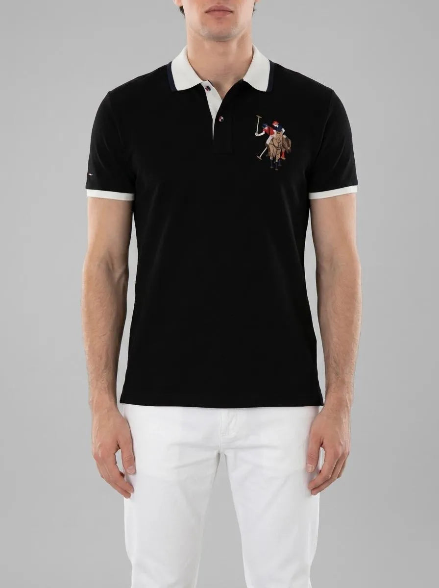 U.S. Polo Assn. Black Men Black Polo Shirt SKU: G081SZ0110 2084815_VR046 Image 00