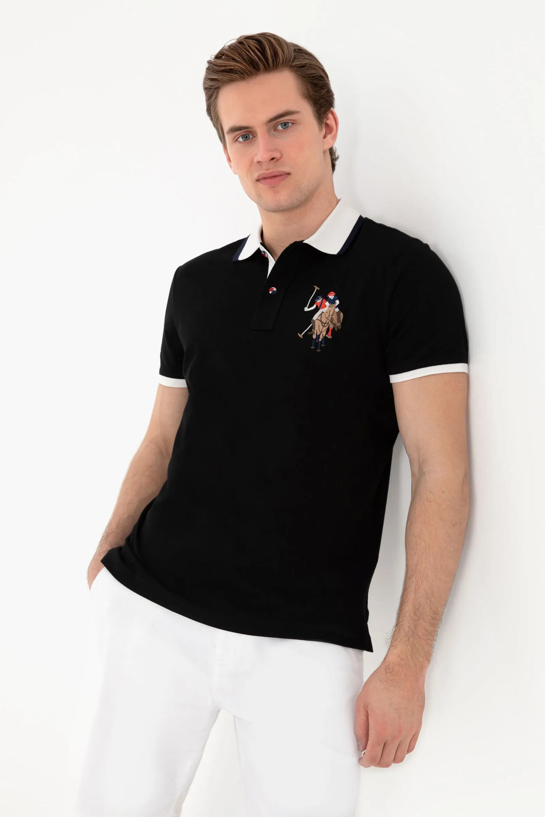 U.S. Polo Assn. Black Men Black Polo Shirt SKU: G081SZ0110 2084815_VR046 Image 01