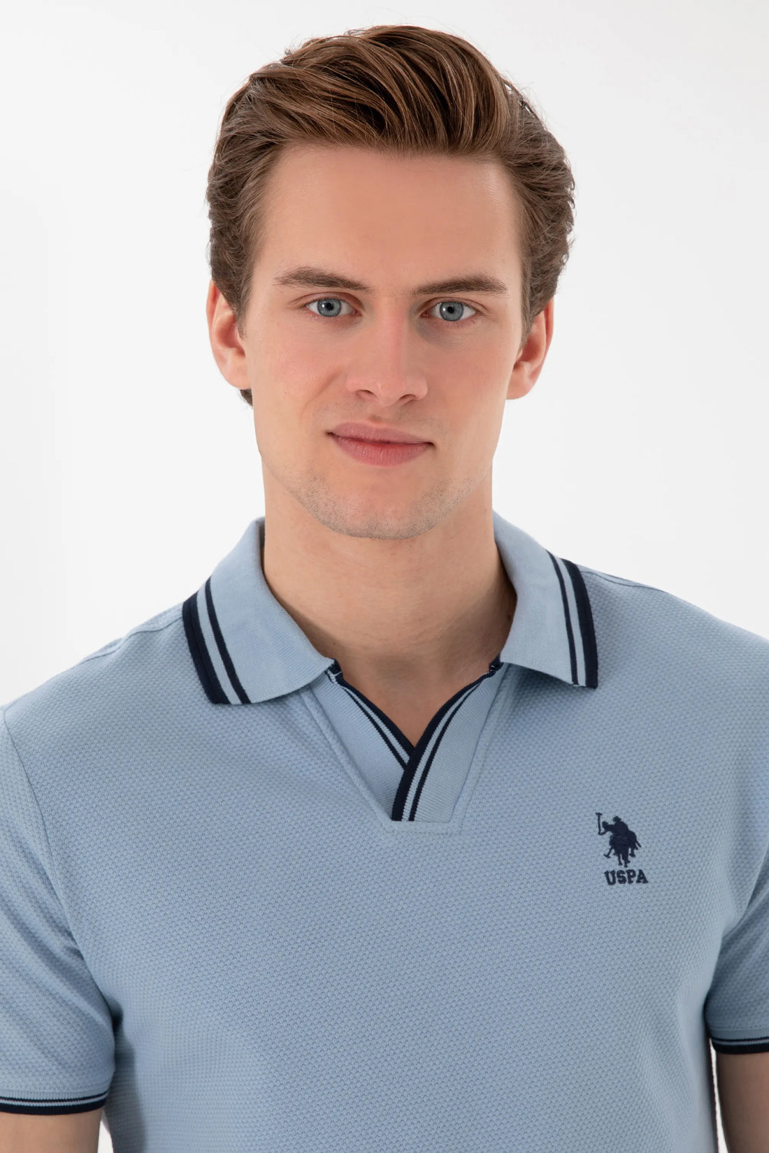 U.S. Polo Assn. Blue Men Blue Polo Shirt SKU: G081SZ0110 2085130_VR036 Image 02