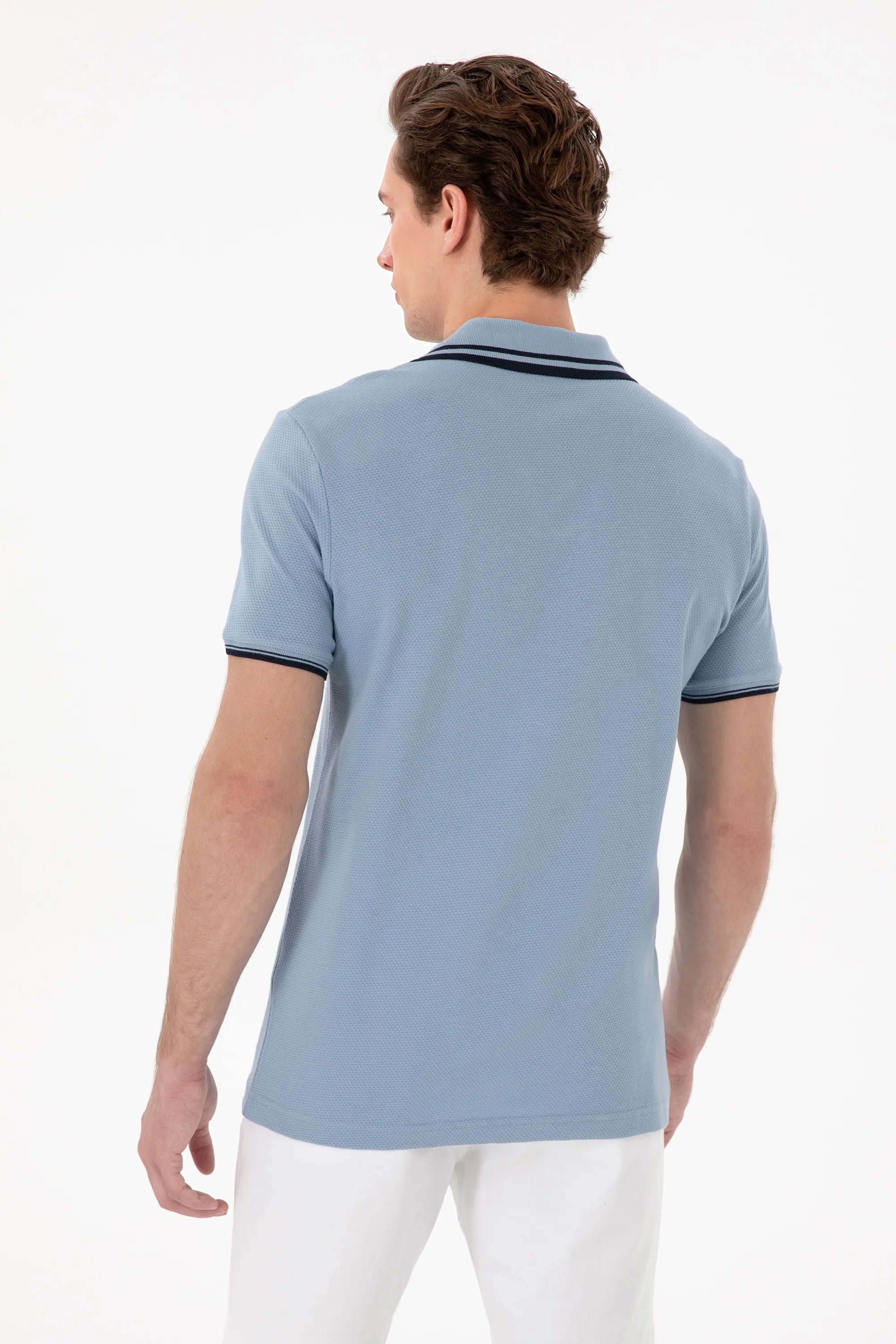 U.S. Polo Assn. Blue Men Blue Slim Fit Polo Shirt SKU: G081SZ0110 2085130_VR036 Image 05