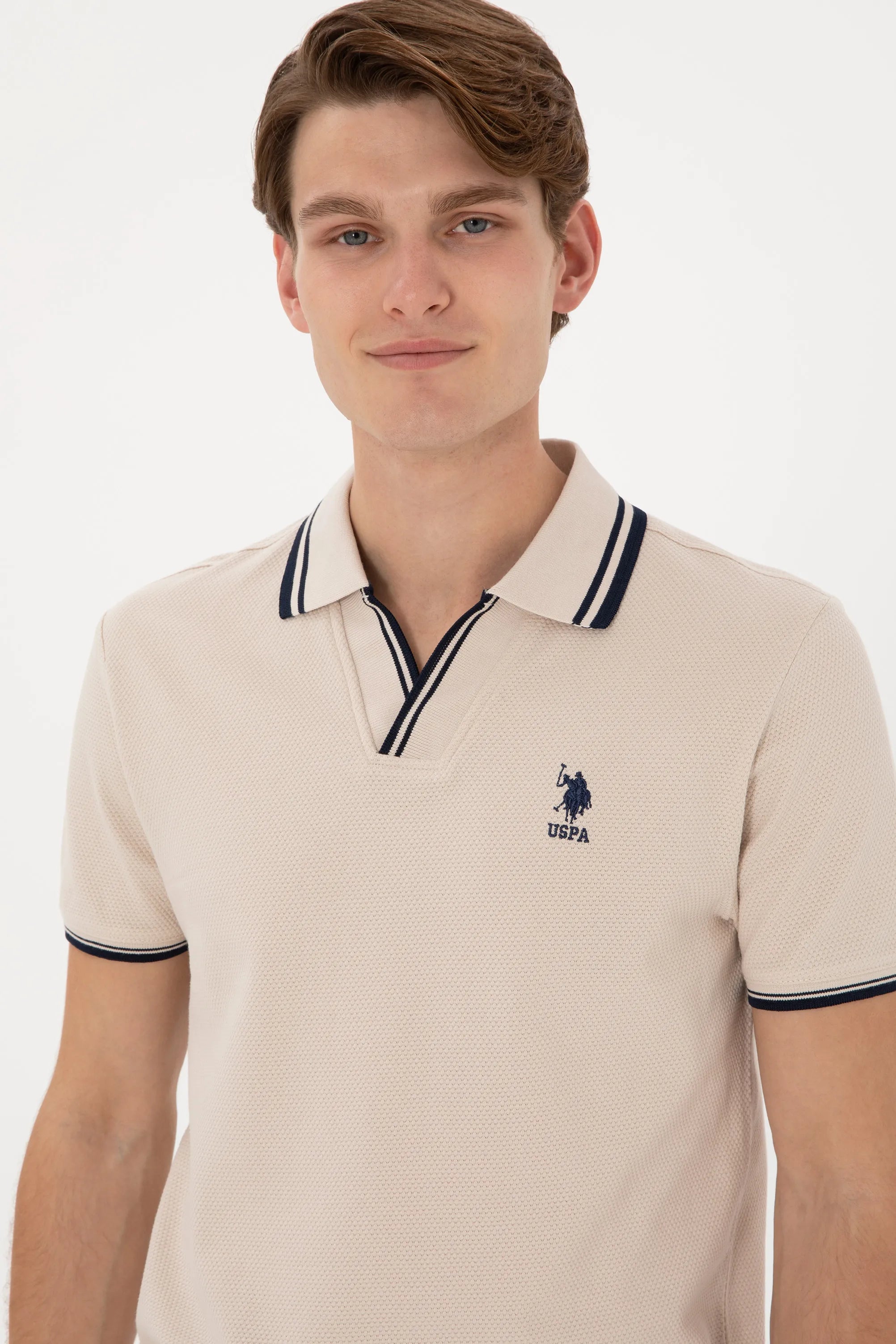 U.S. Polo Assn. Stone Men Stone Slim Fit Polo Shirt SKU: G081SZ0110 2085130_VR049 Image 02