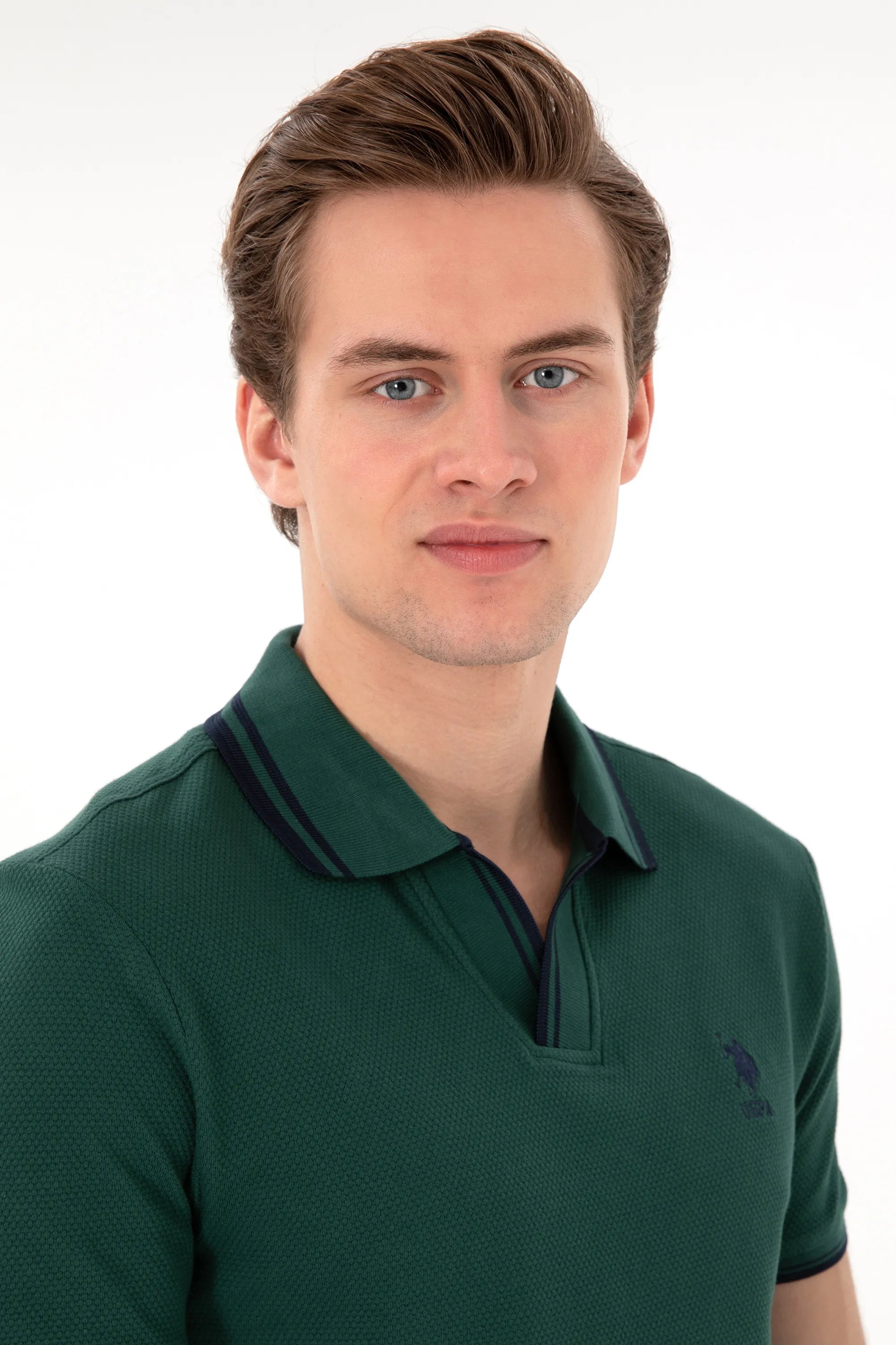 U.S. Polo Assn. Green Men Dark Green Slim Fit Polo Shirt SKU: G081SZ0110 2085130_VR079 Image 02