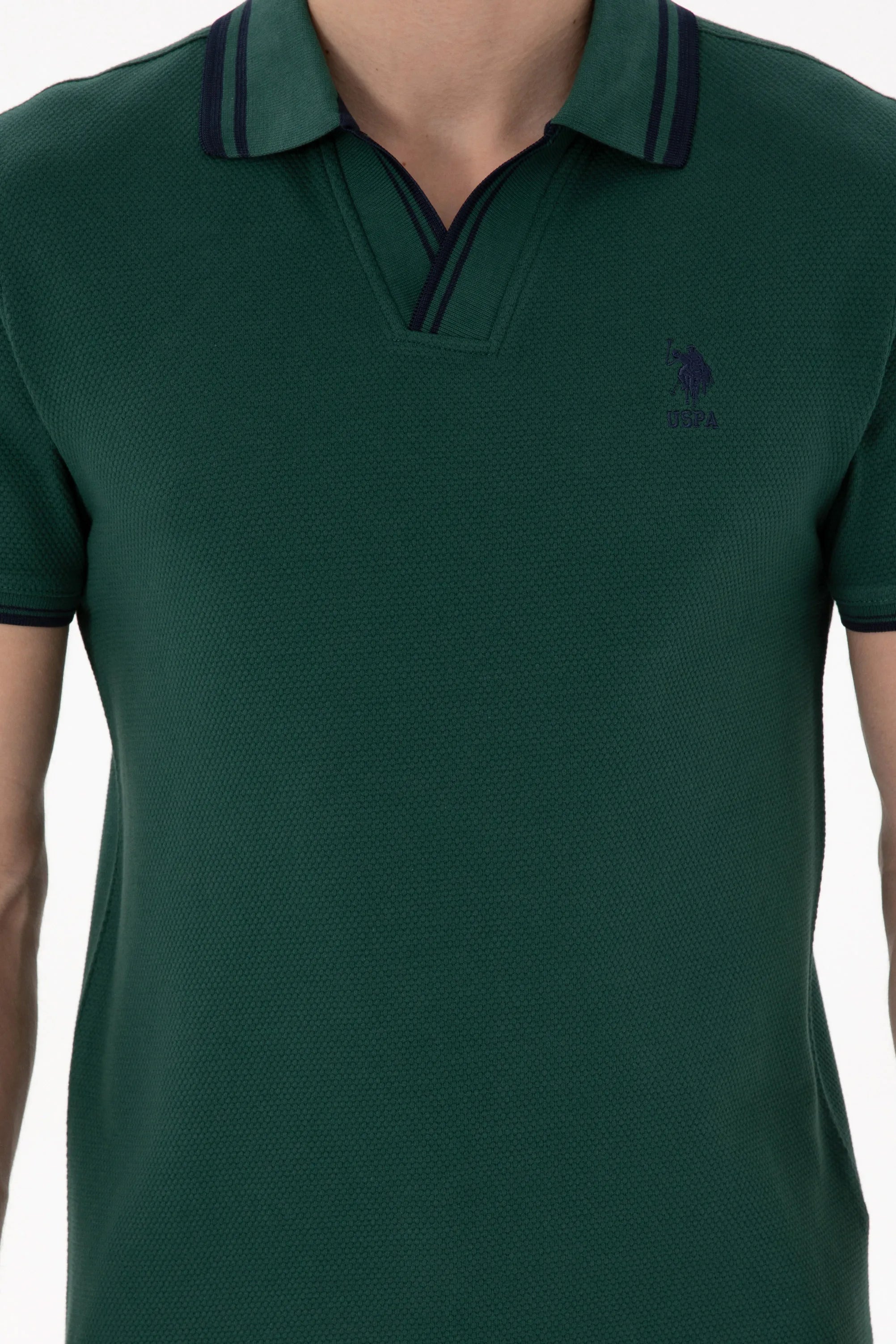 U.S. Polo Assn. Dark Green Men Dark Green Slim Fit Polo Shirt SKU: G081SZ0110 2085130_VR079 Image 06