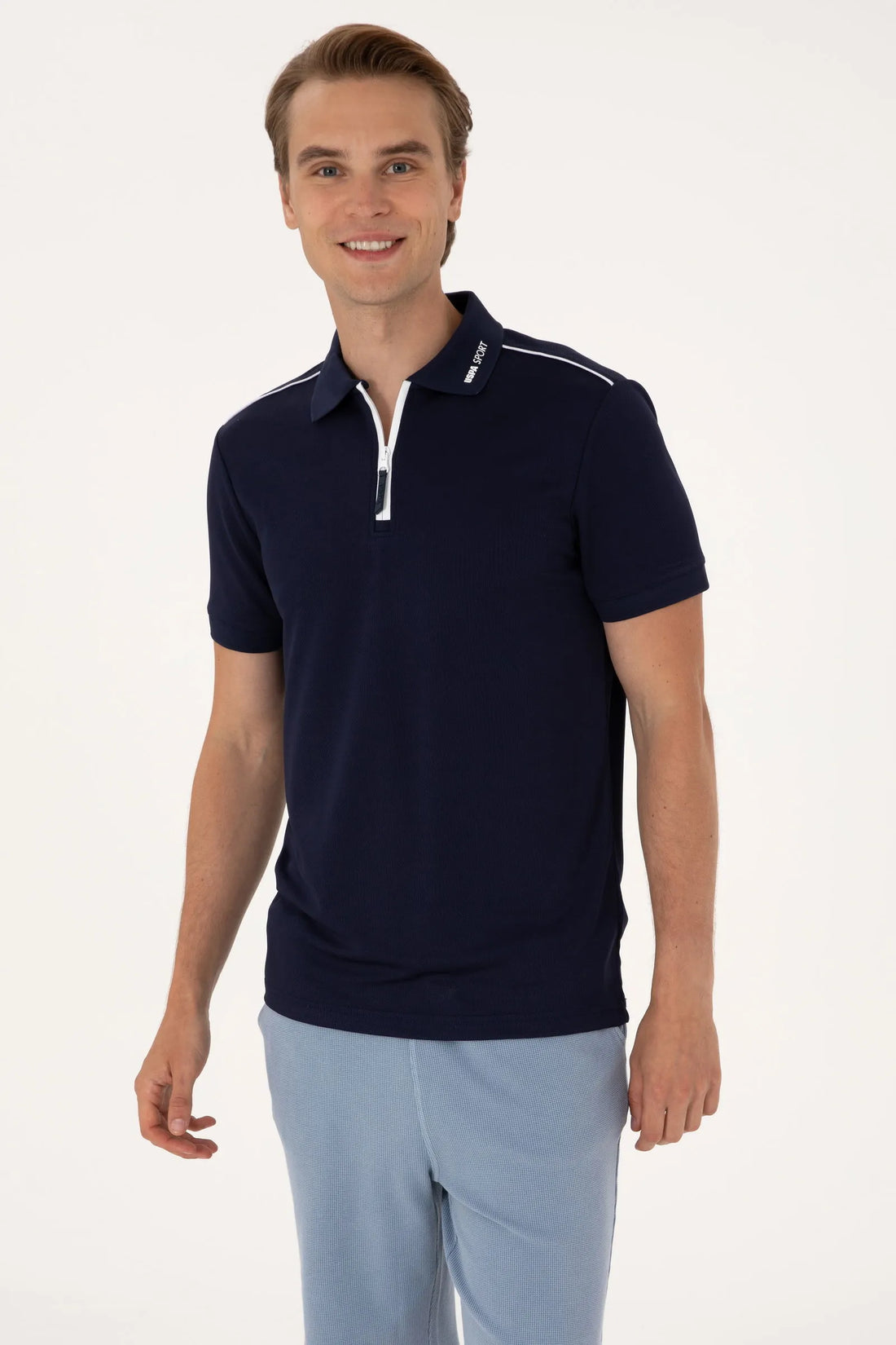 U.S. Polo Assn. Navy Men Navy Polo Shirt SKU: G081SZ0110 2102964_VR033 Image 01
