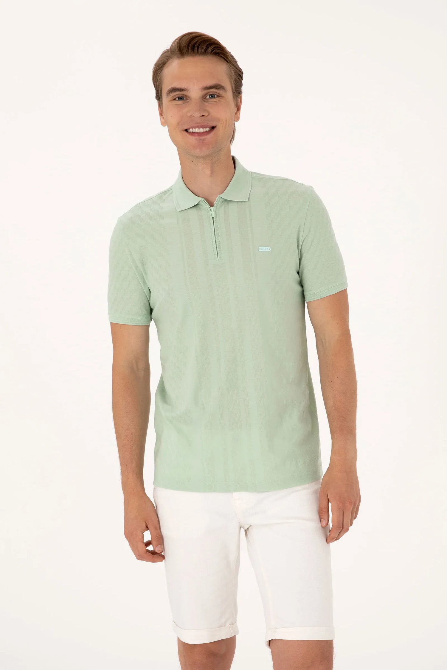 U.S. Polo Assn. Water Green Men Water Green Polo Shirt SKU: G081SZ0110 2112318_VR048 Image 01