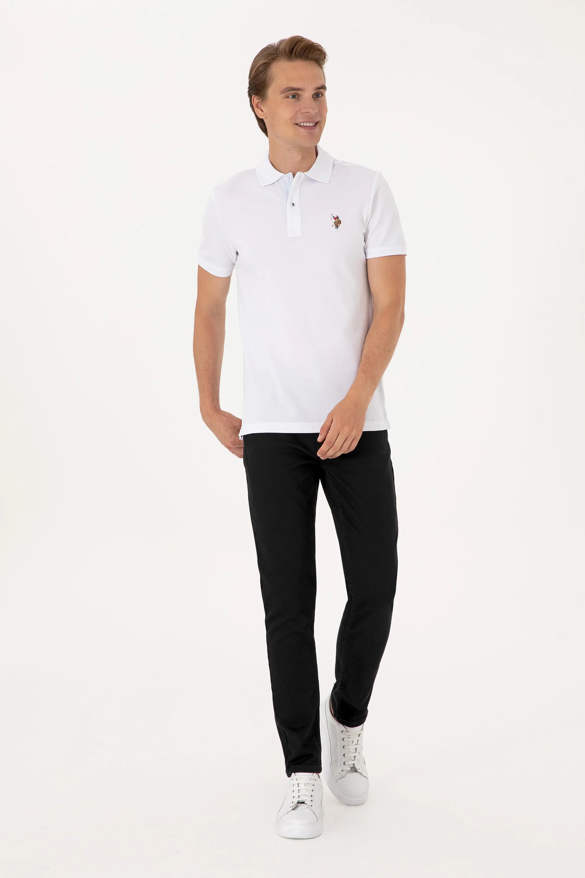 U.S. Polo Assn. White Men White Slim Fit Polo Shirt SKU: G081SZ0110 2252503_VR013 Image 04
