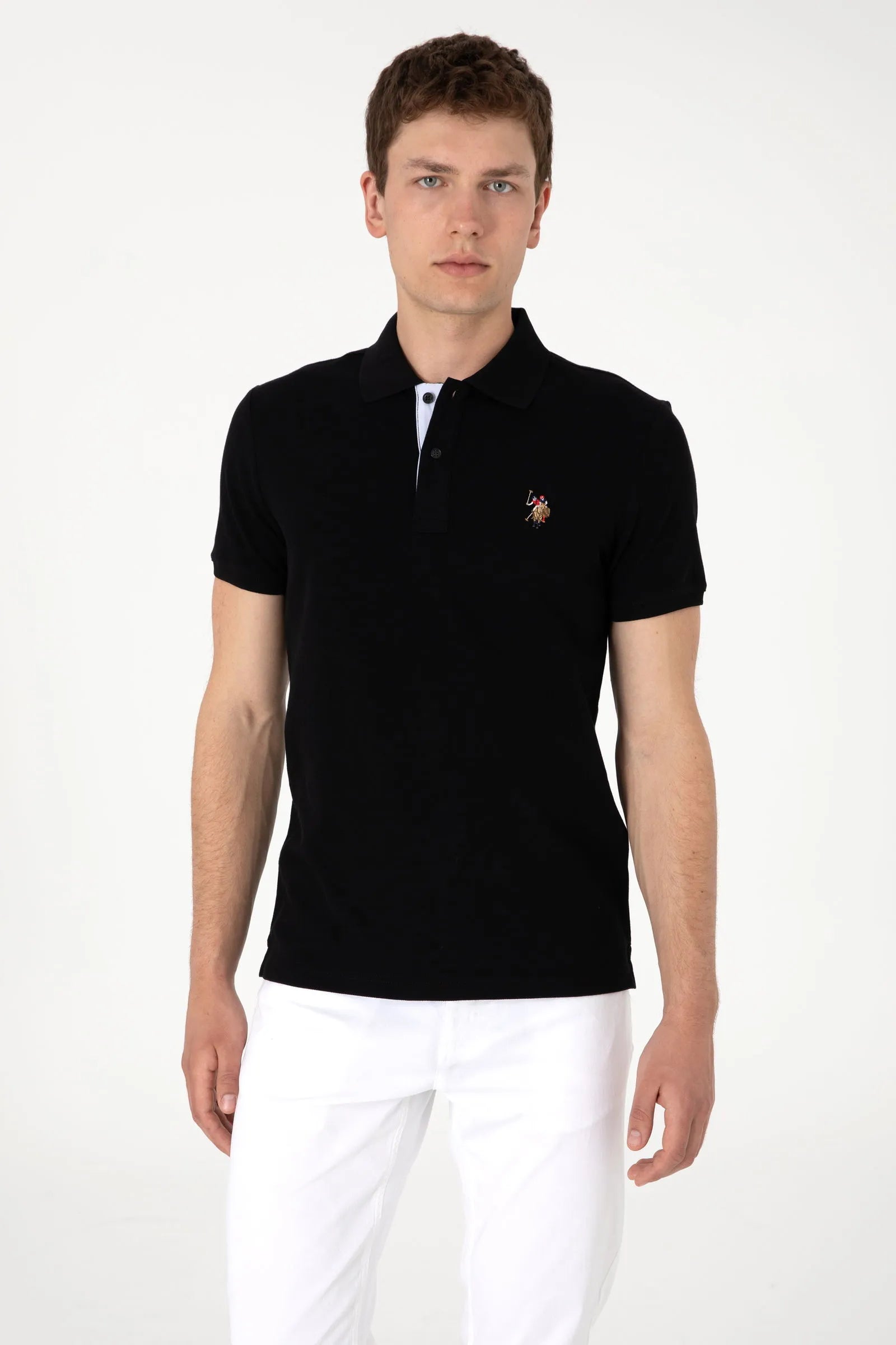 U.S. Polo Assn. Black Men Black Polo Shirt SKU: G081SZ0110 2252503_VR046 Image 01
