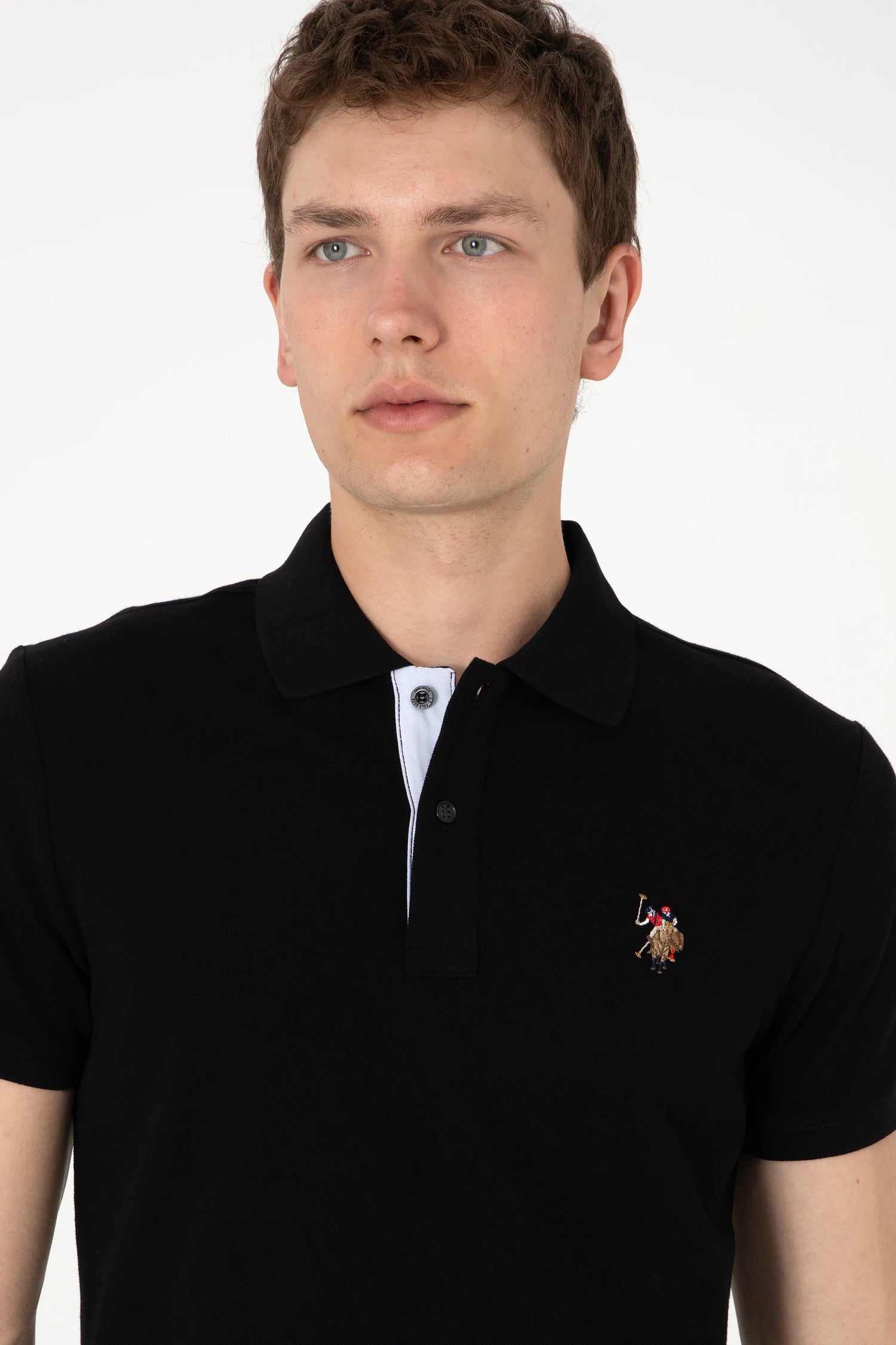 U.S. Polo Assn. Black Men Black Polo Shirt SKU: G081SZ0110 2252503_VR046 Image 02