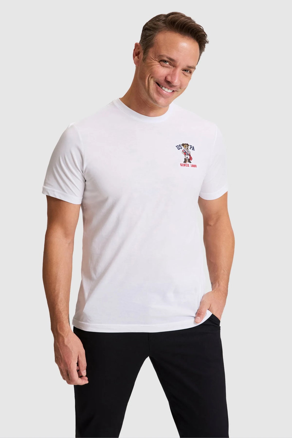 U.S. Polo Assn. White Men White Short Sleeve Printed T-Shirt SKU: G081SZ0110 PU-11109_VR013 Image 01