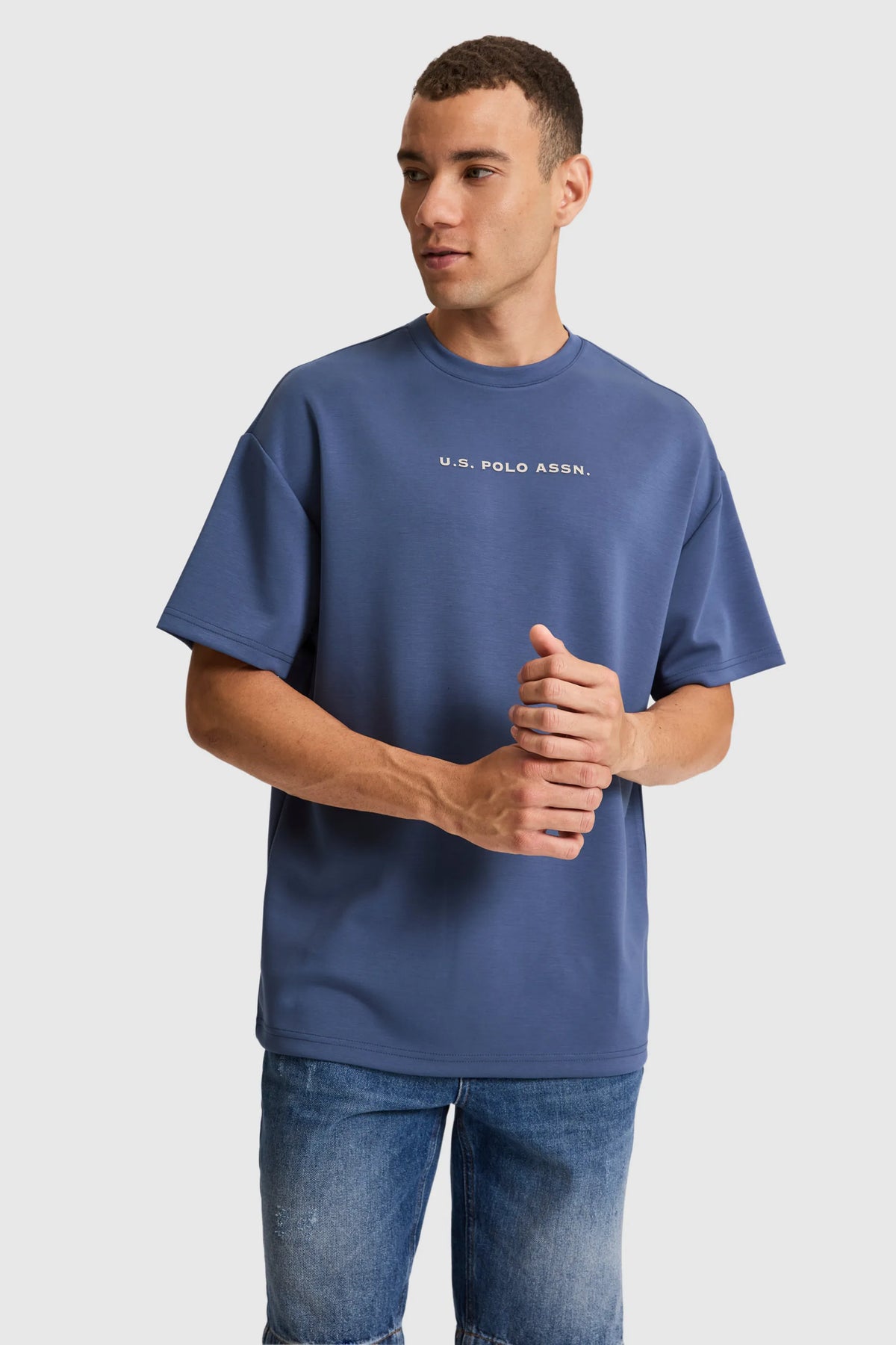 U.S. Polo Assn. Indigo Men Indigo Oversized Short Sleeve Printed T-Shirt SKU: G081SZ0110 PU-11944_VR028 Image 03