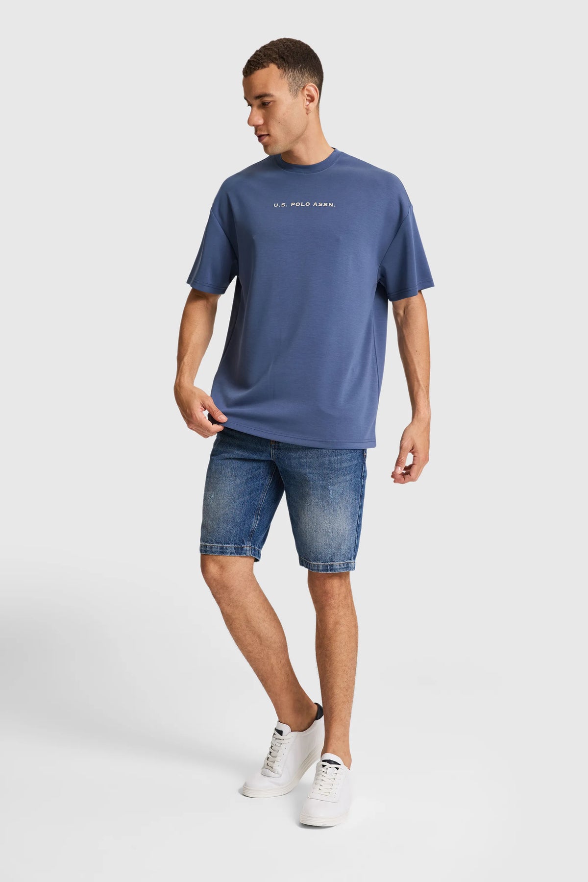 U.S. Polo Assn. Indigo Men Indigo Oversized Short Sleeve Printed T-Shirt SKU: G081SZ0110 PU-11944_VR028 Image 04