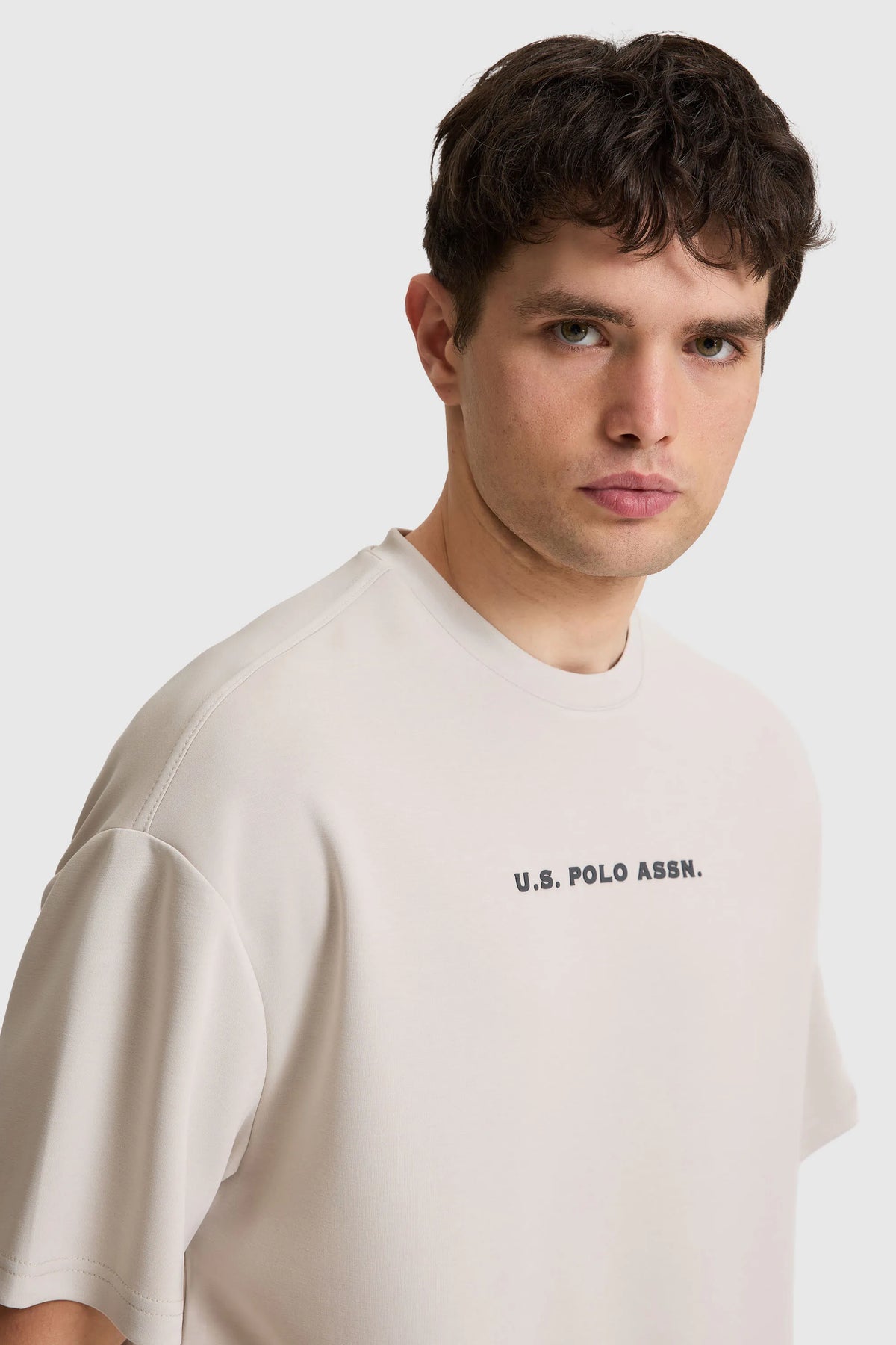 U.S. Polo Assn. Stone Men Stone Oversized Short Sleeve Printed T-Shirt SKU: G081SZ0110 PU-11944_VR049 Image 02