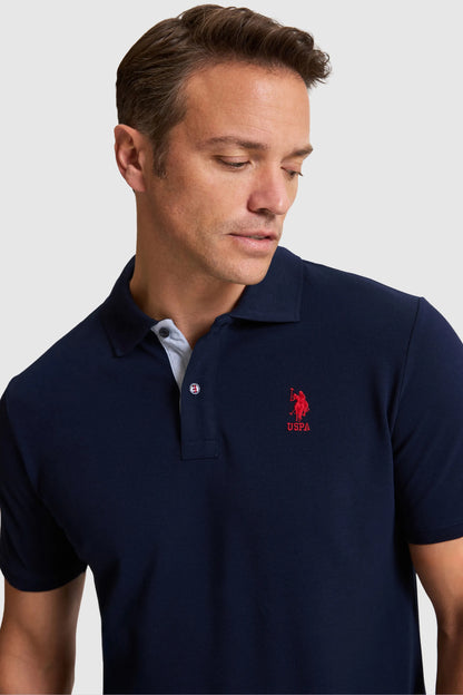 U.S. Polo Assn. Navy Men Navy Short Sleeve Contrast Placket PiquŽ Polo Shirt SKU: G081SZ0110 PU-8778_VR033 Image 02
