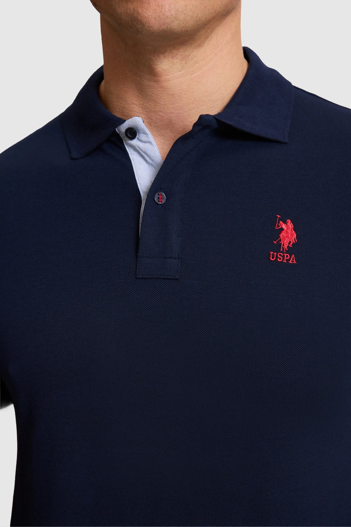 U.S. Polo Assn. Navy Men Navy Short Sleeve Contrast Placket PiquŽ Polo Shirt SKU: G081SZ0110 PU-8778_VR033 Image 06