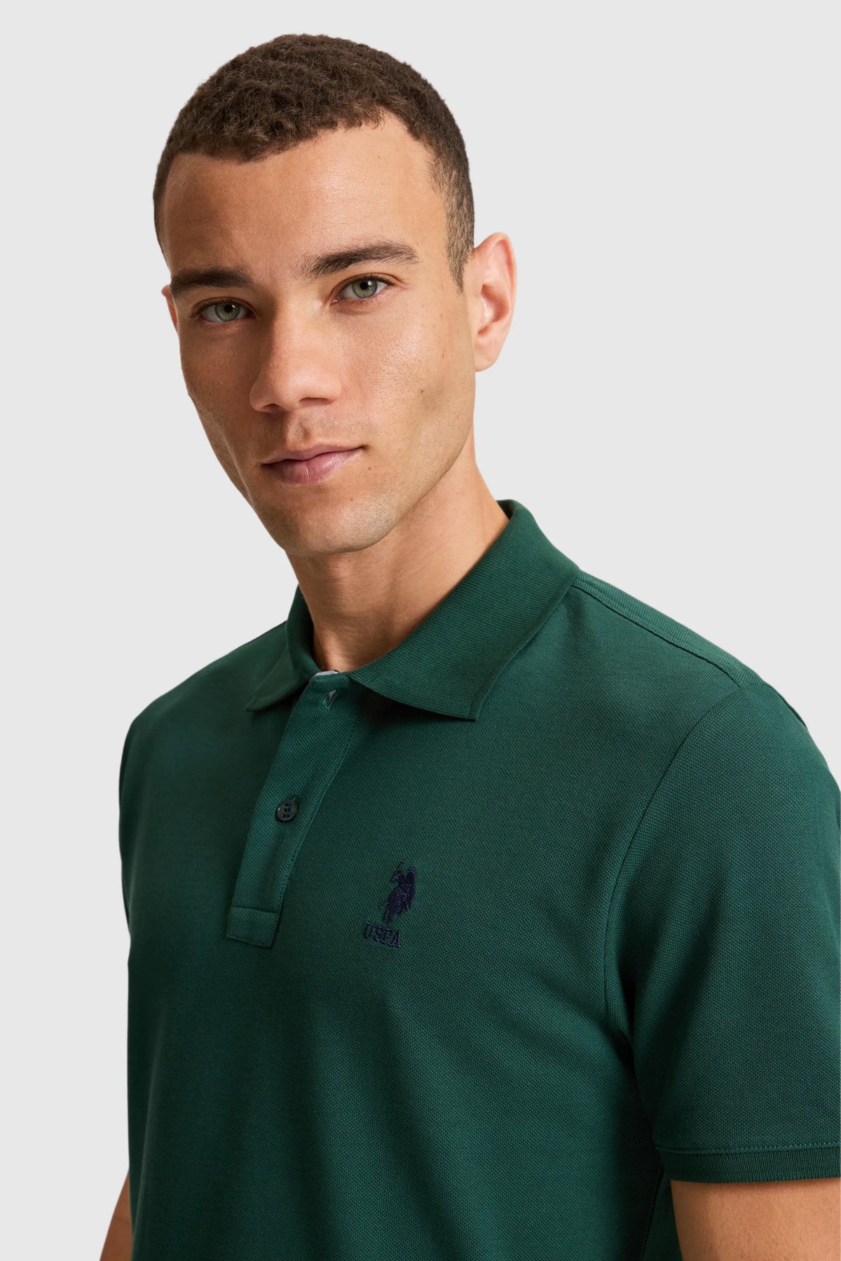 U.S. Polo Assn. Dark Green Men Dark Green Short Sleeve PiquŽ Polo Shirt SKU: G081SZ0110 PU-8778_VR079 Image 02