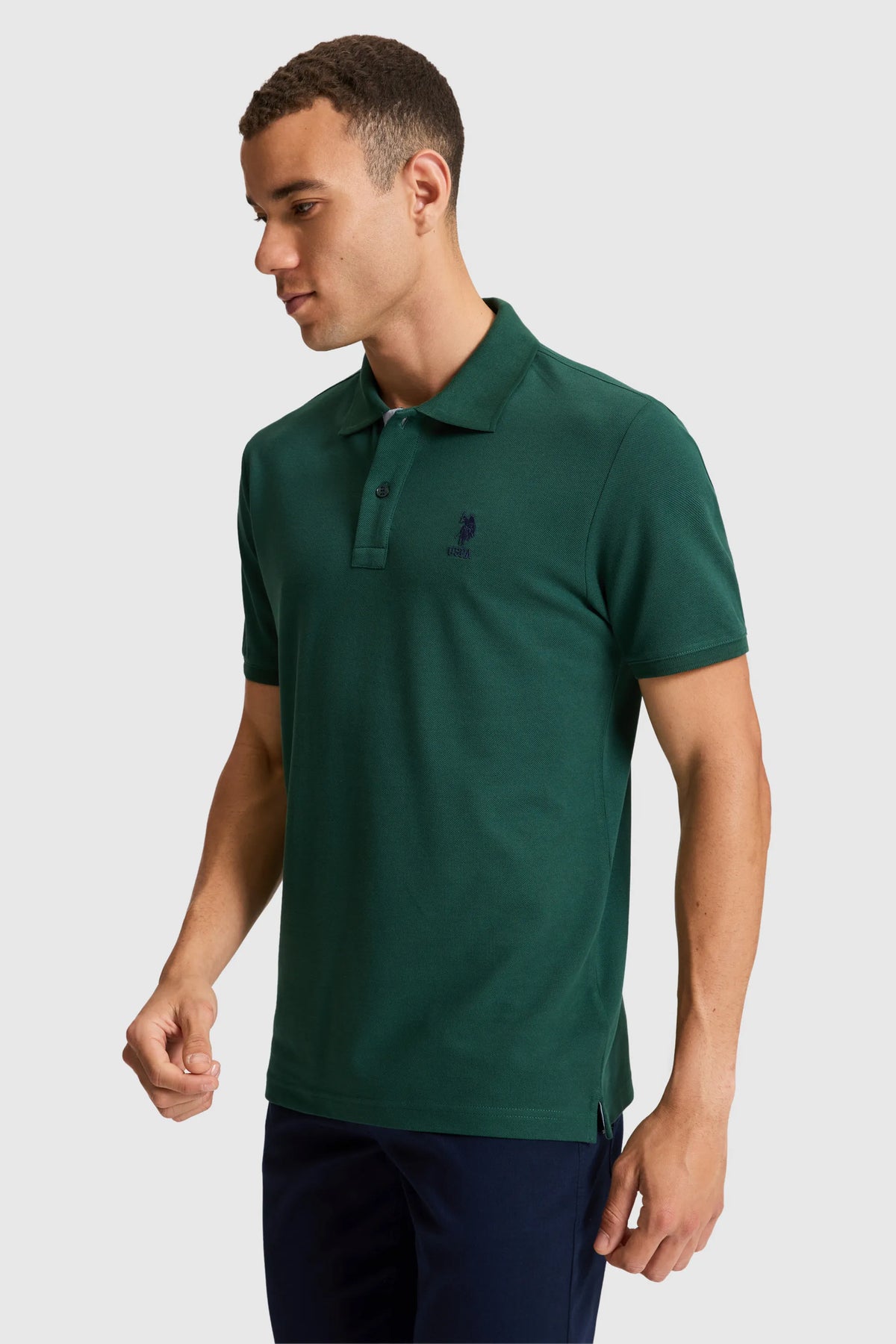 U.S. Polo Assn. Dark Green Men Dark Green Short Sleeve PiquŽ Polo Shirt SKU: G081SZ0110 PU-8778_VR079 Image 03