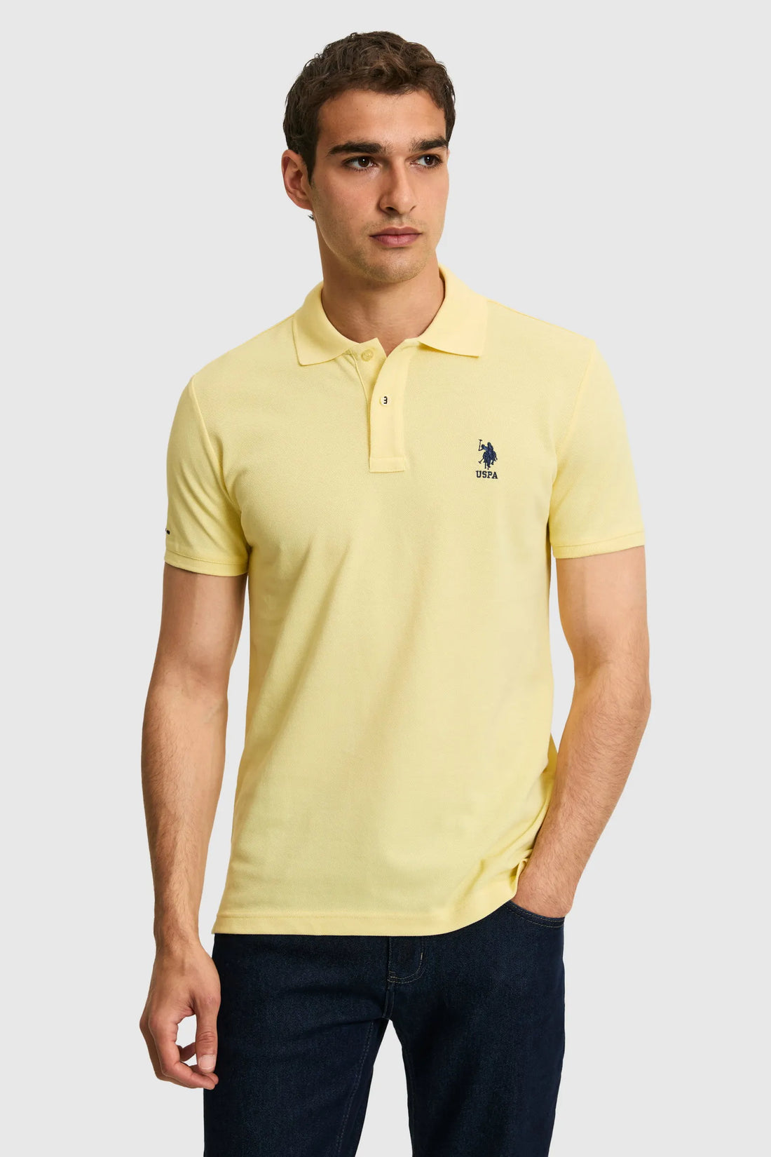 U.S. Polo Assn. Light Yellow Men Light Yellow Short Sleeve PiquŽ Polo Shirt SKU: G081SZ0110 PU-8779_VR004 Image 01