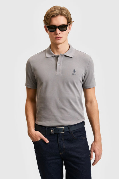 U.S. Polo Assn. Grey Men Grey Short Sleeve PiquŽ Polo Shirt SKU: G081SZ0110 PU-8779_VR024 Image 01