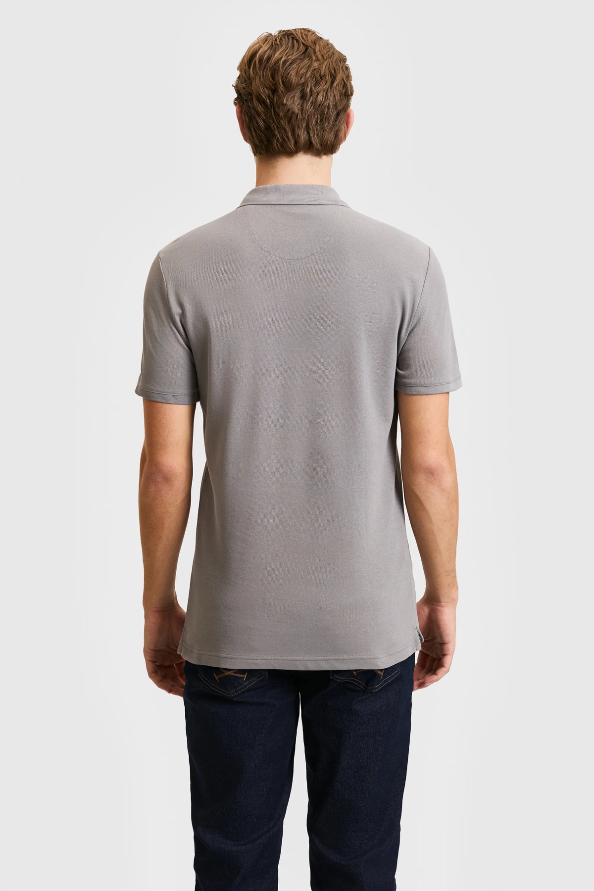 U.S. Polo Assn. Grey Men Grey Short Sleeve PiquŽ Polo Shirt SKU: G081SZ0110 PU-8779_VR024 Image 05