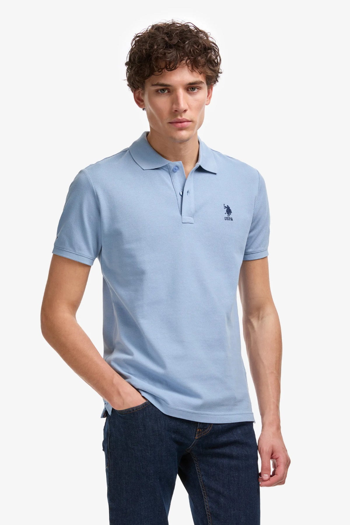 U.S. Polo Assn. Blue Men Blue Short Sleeve PiquŽ Polo Shirt SKU: G081SZ0110 PU-8779_VR036 Image 01