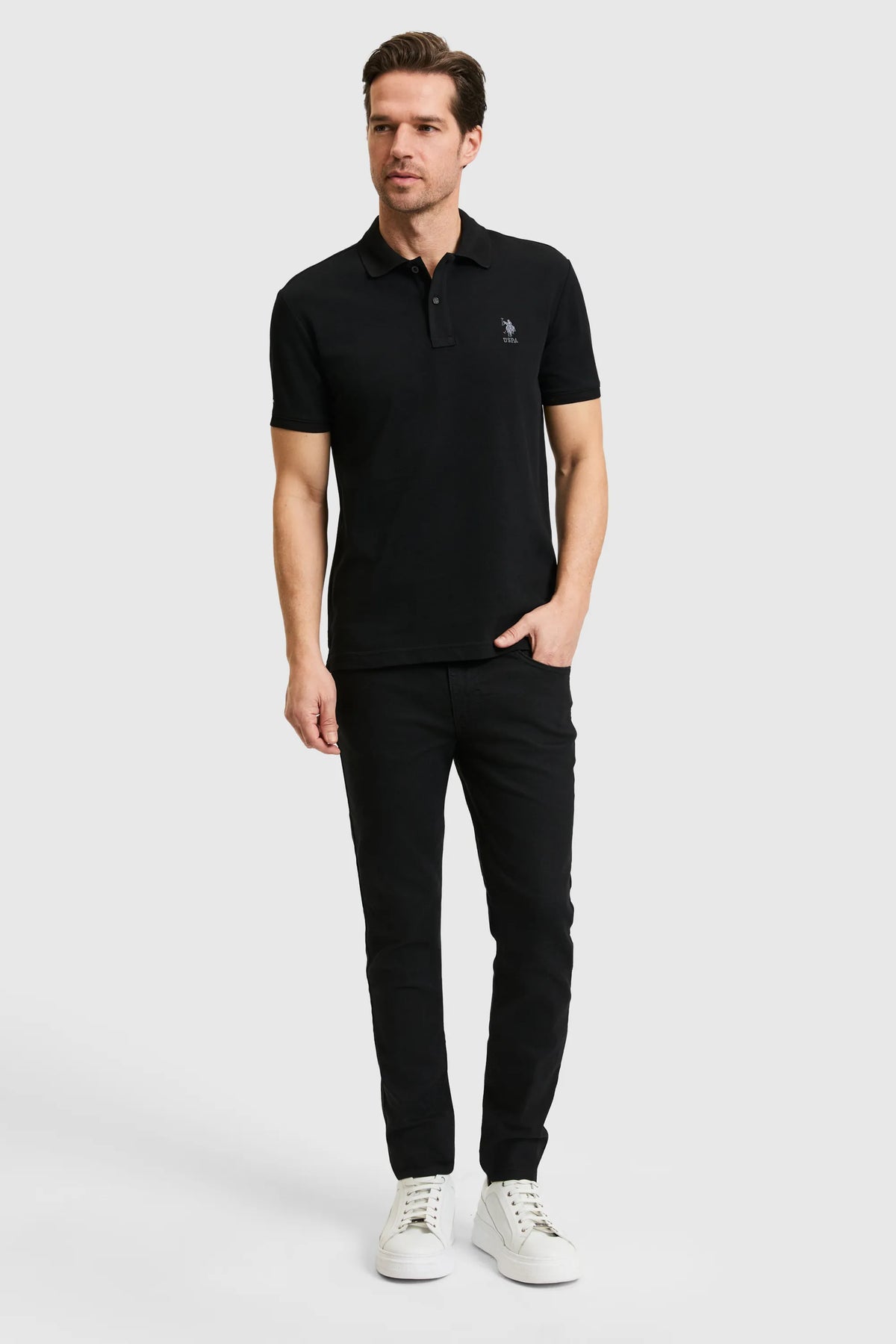 U.S. Polo Assn. Black Men Black Short Sleeve PiquŽ Polo Shirt SKU: G081SZ0110 PU-8779_VR046 Image 04